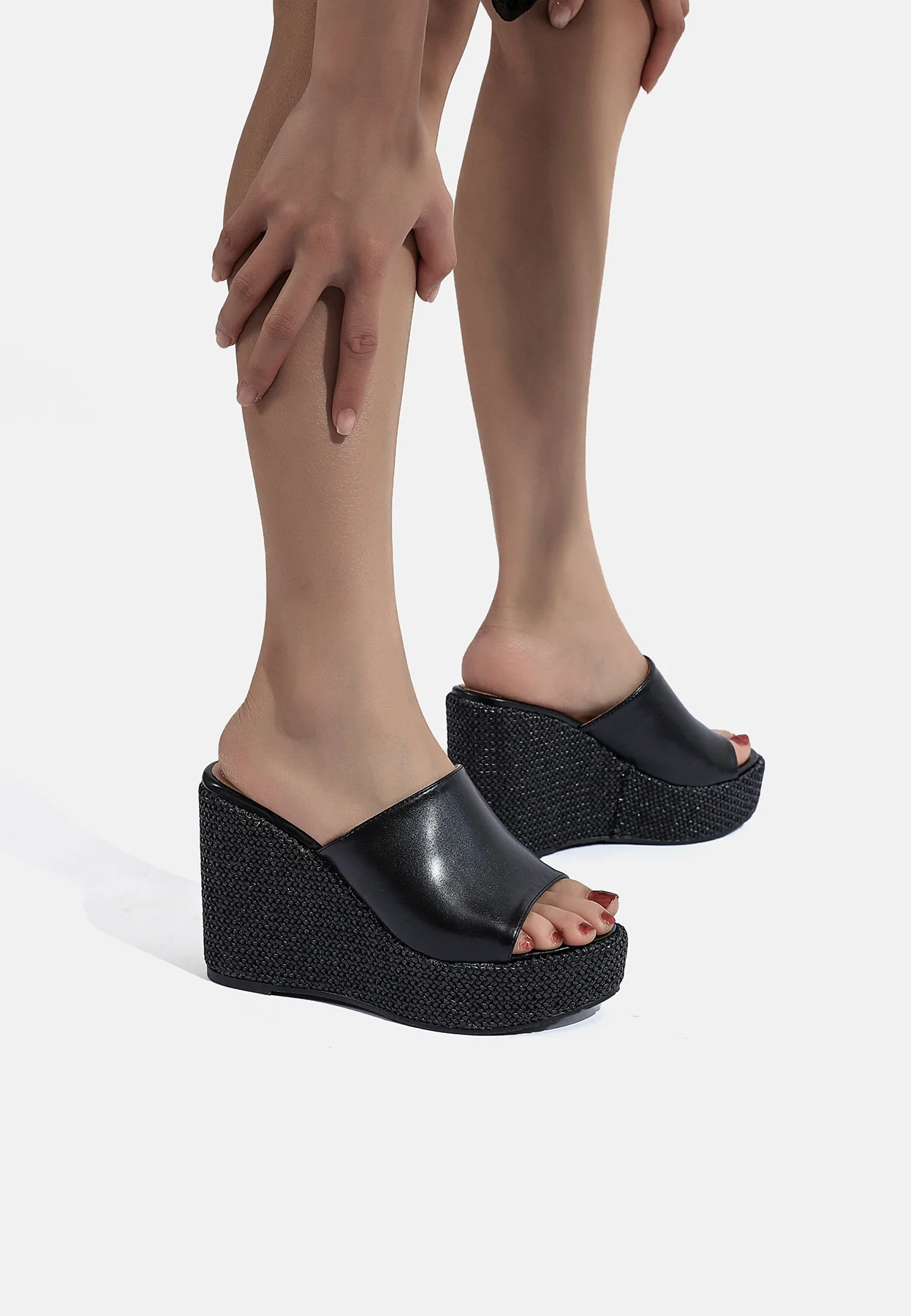 Sandali con zeppa strass e fascia grande ZM9444A - Image 3