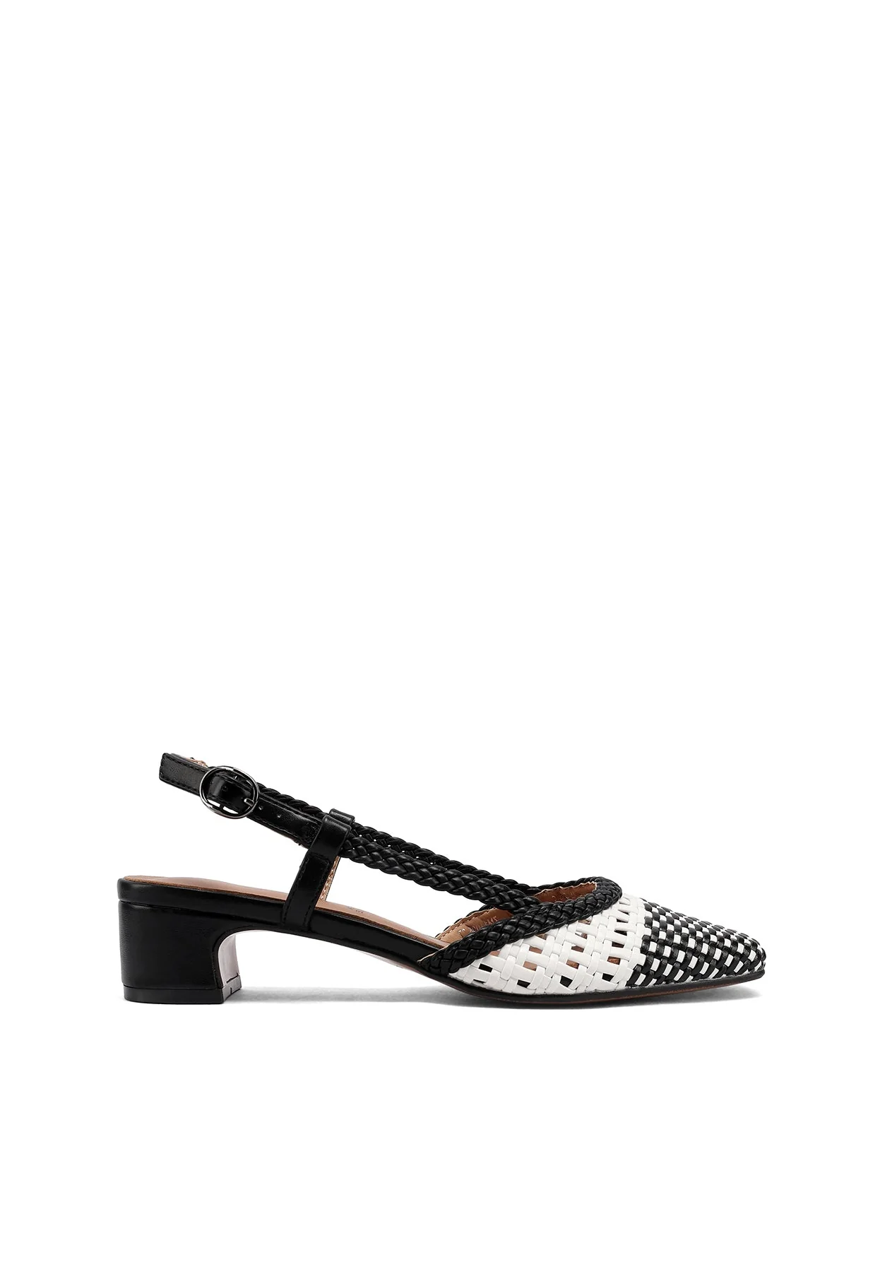 Décolleté slingback con trama intrecciata e tacco basso ZM11005 - Image 10