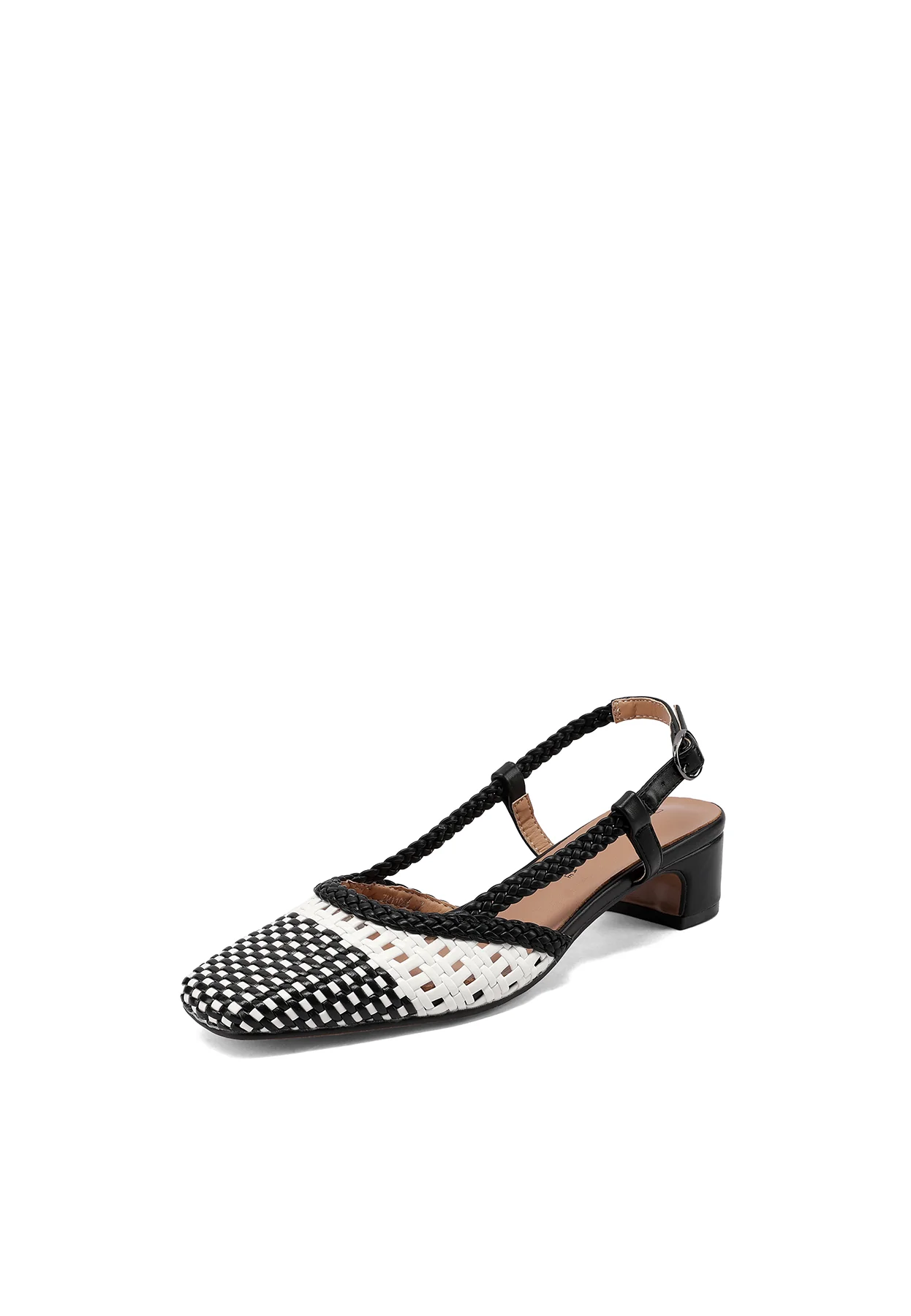 Décolleté slingback con trama intrecciata e tacco basso ZM11005 - Image 11