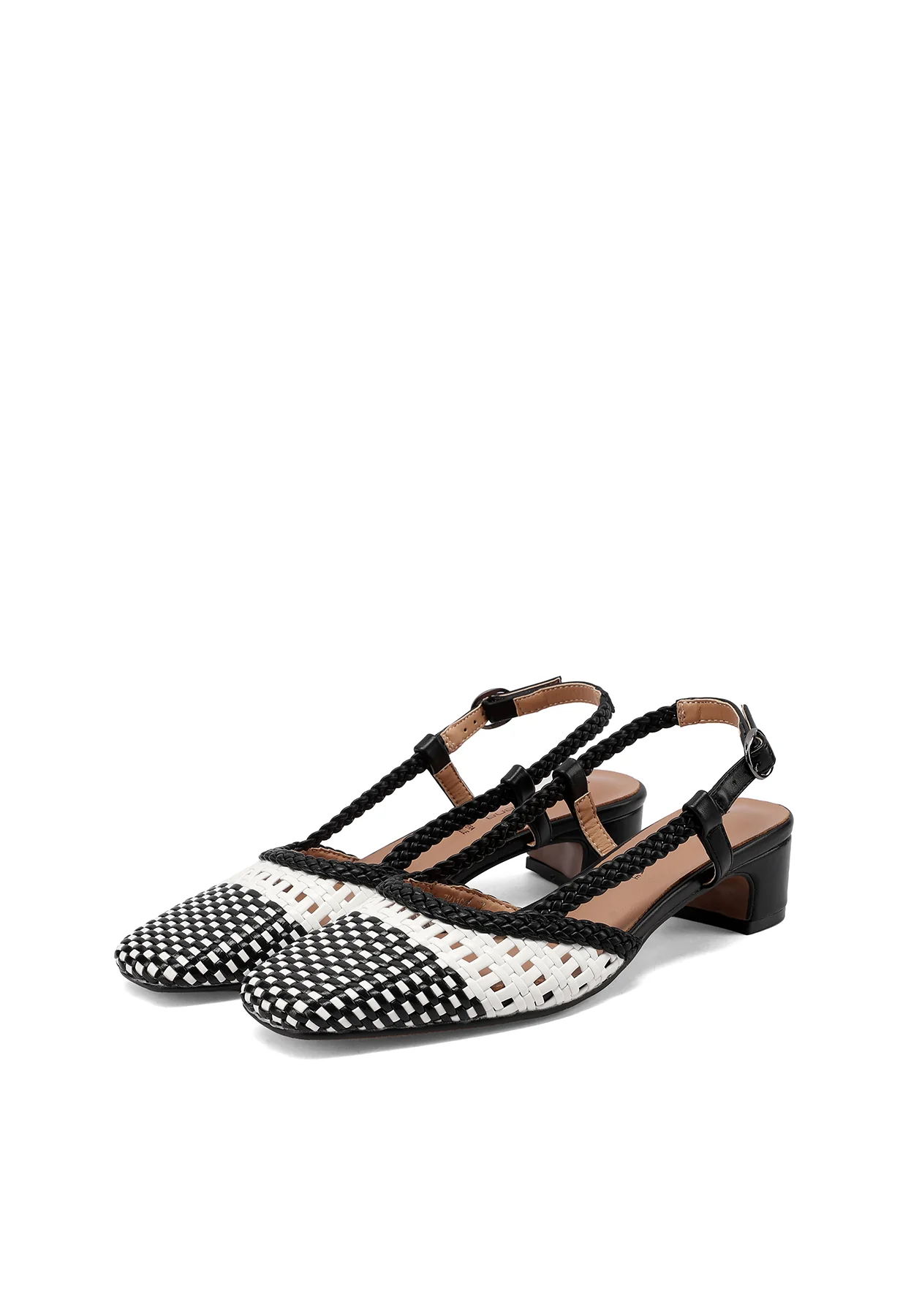 Décolleté slingback con trama intrecciata e tacco basso ZM11005 - Image 12