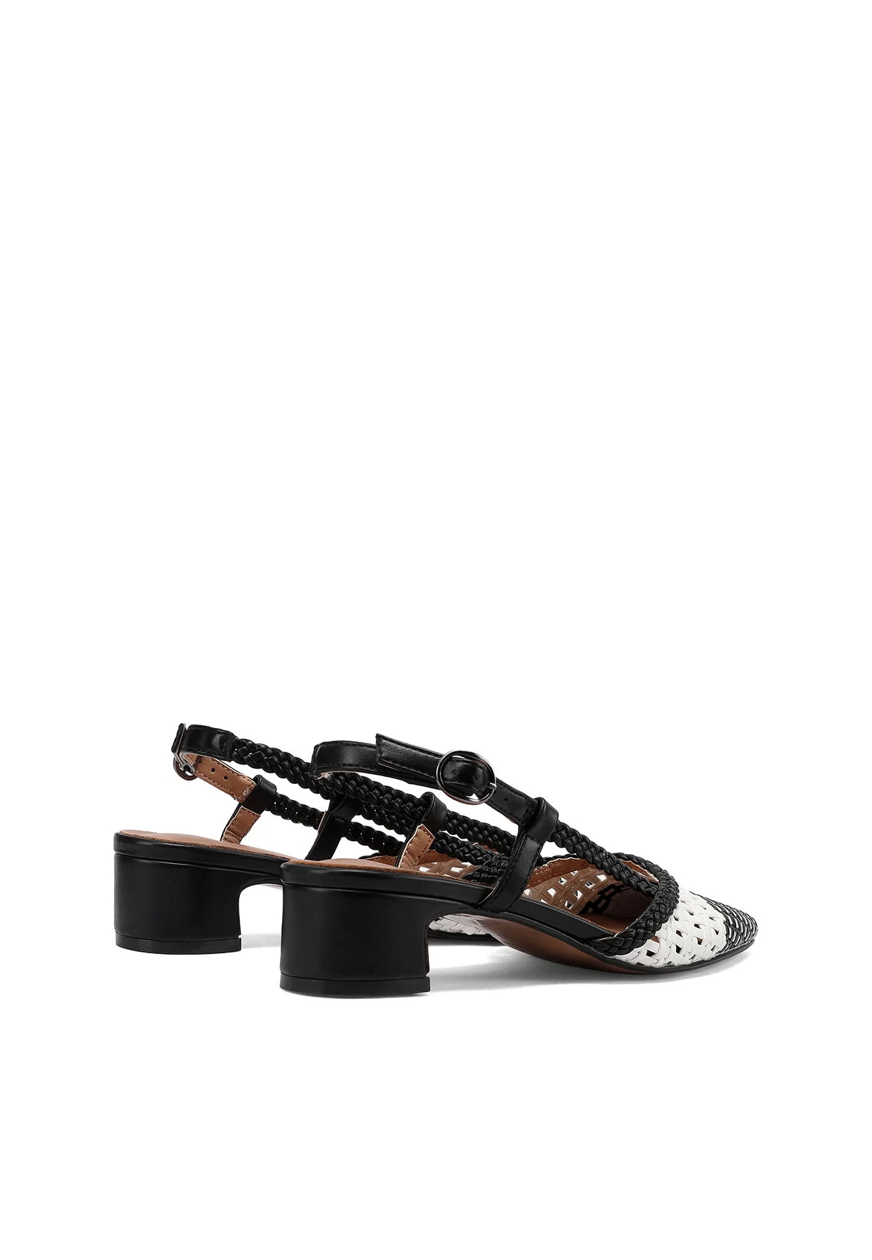 Décolleté slingback con trama intrecciata e tacco basso ZM11005 - Image 13