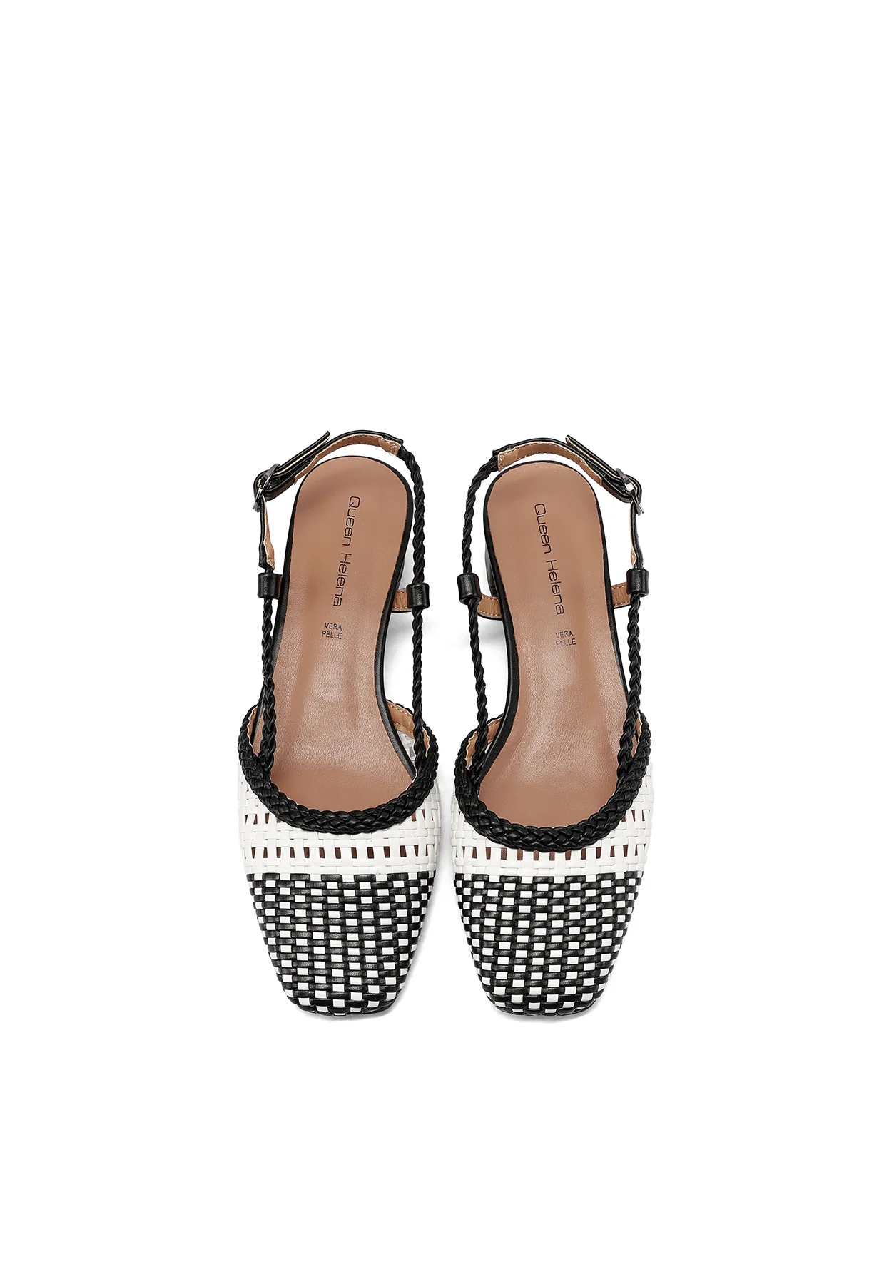 Décolleté slingback con trama intrecciata e tacco basso ZM11005 - Image 14