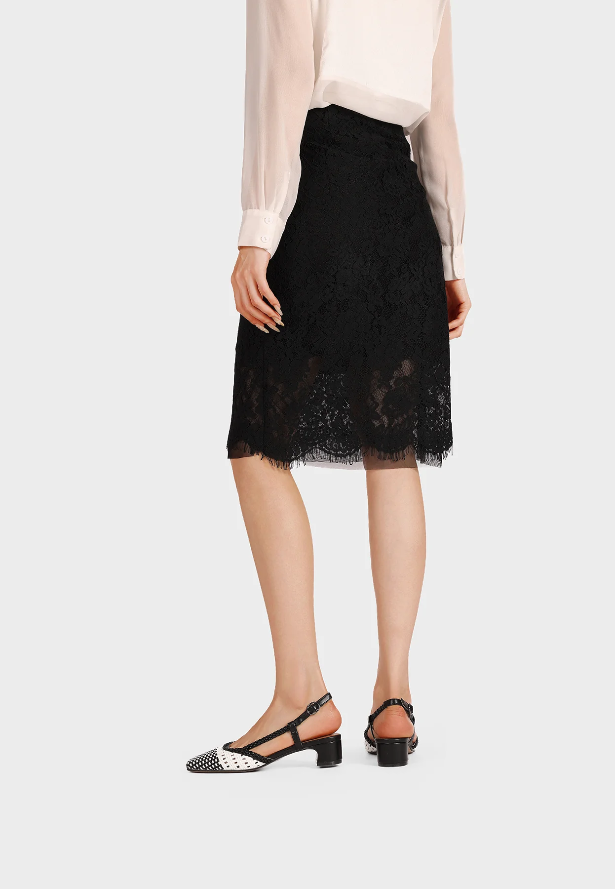 Décolleté slingback con trama intrecciata e tacco basso ZM11005 - Image 16