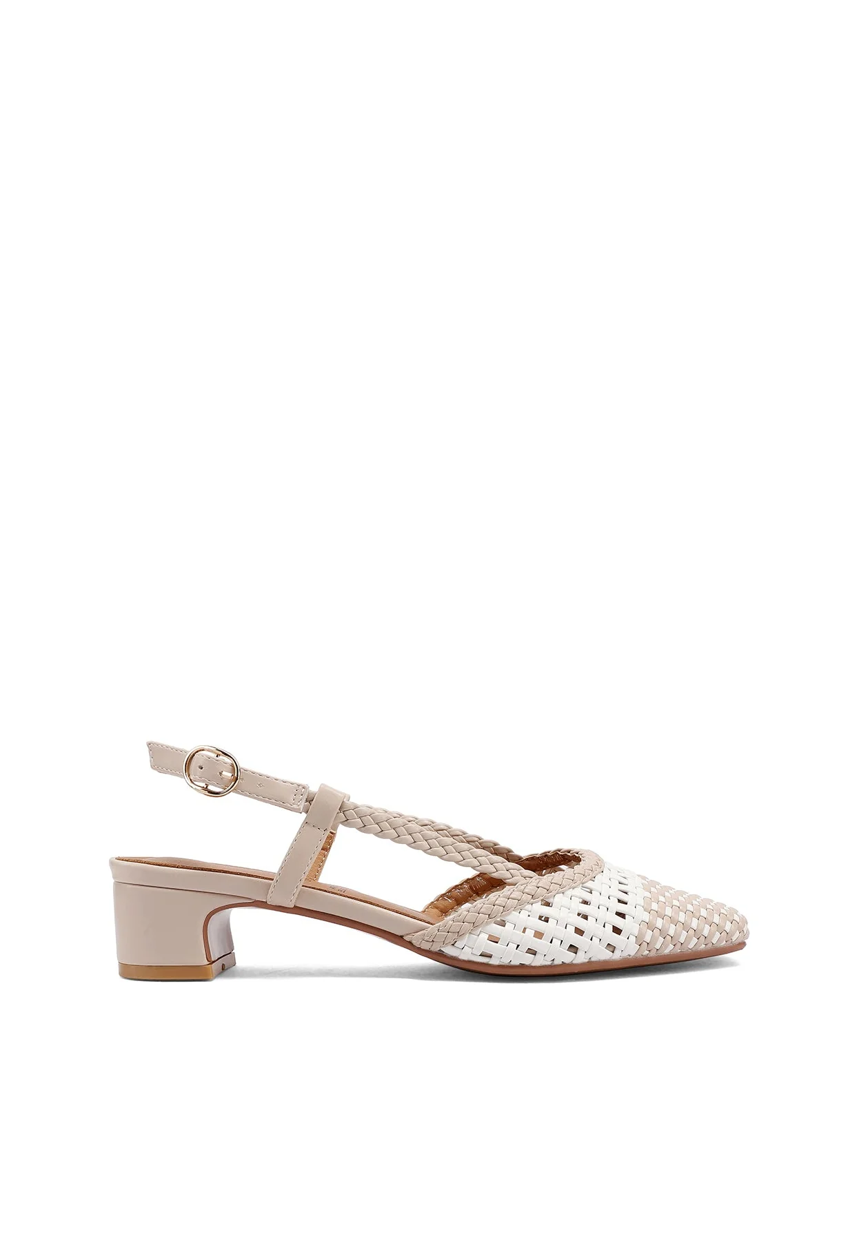Décolleté slingback con trama intrecciata e tacco basso ZM11005 - Image 2