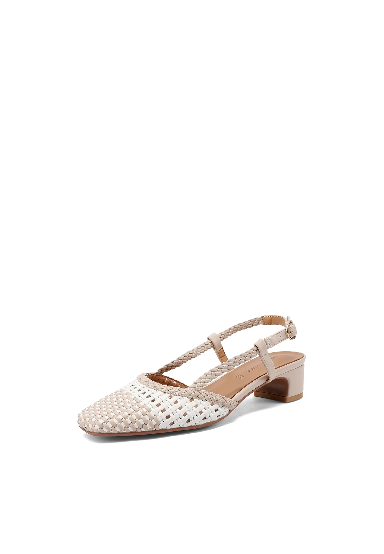 Décolleté slingback con trama intrecciata e tacco basso ZM11005 - Image 3