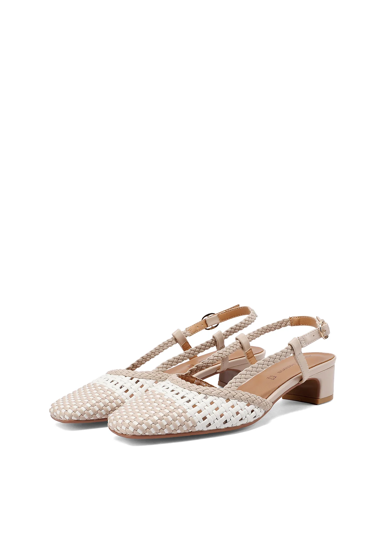 Décolleté slingback con trama intrecciata e tacco basso ZM11005 - Image 4