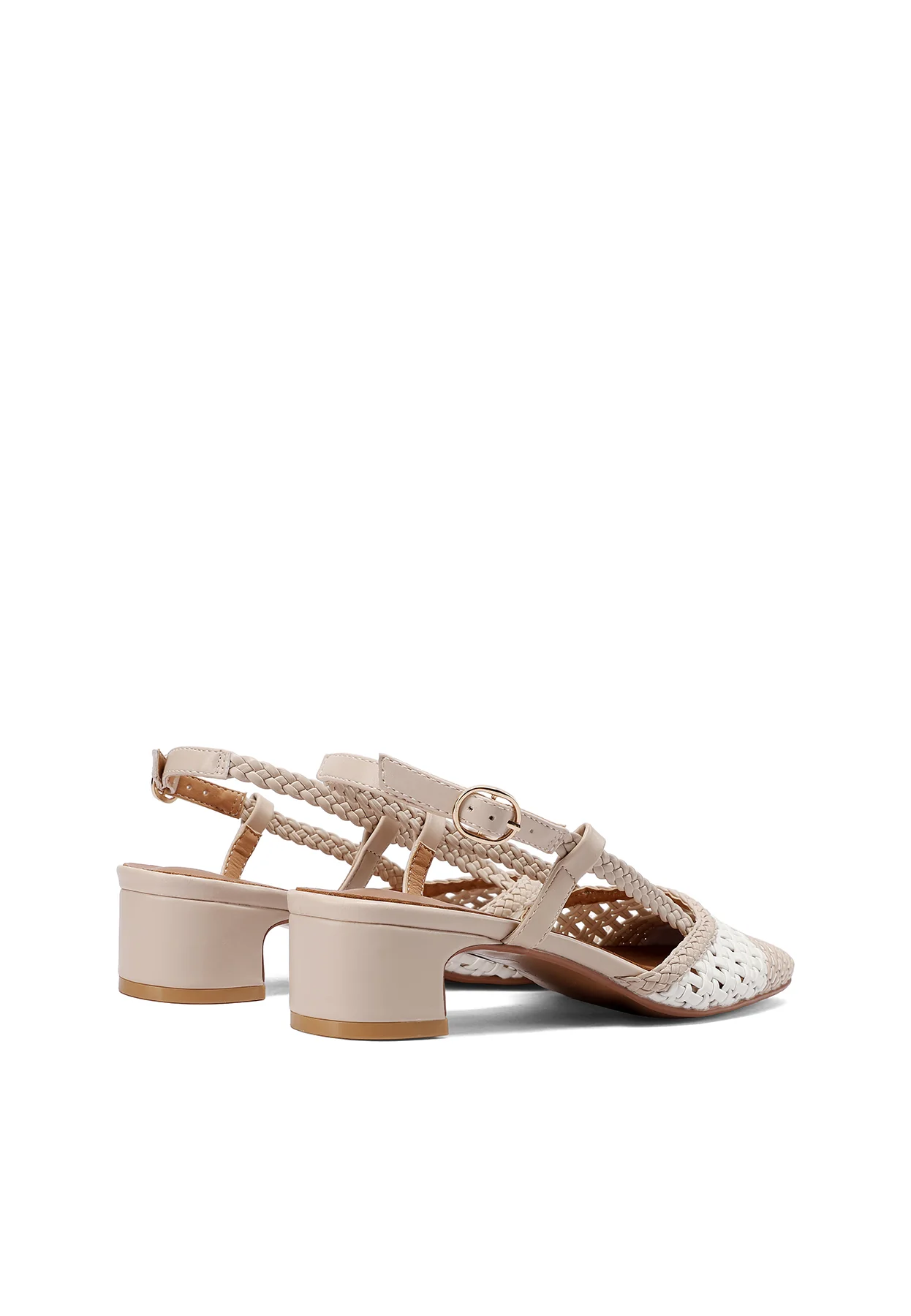 Décolleté slingback con trama intrecciata e tacco basso ZM11005 - Image 5