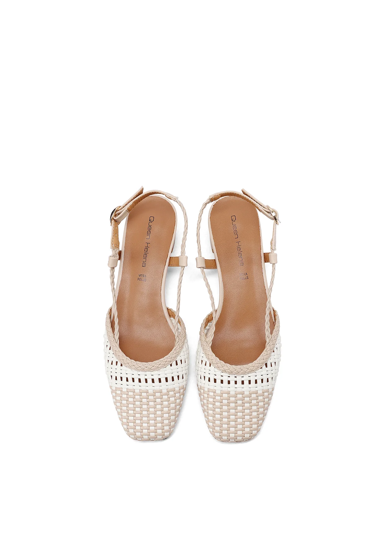 Décolleté slingback con trama intrecciata e tacco basso ZM11005 - Image 6