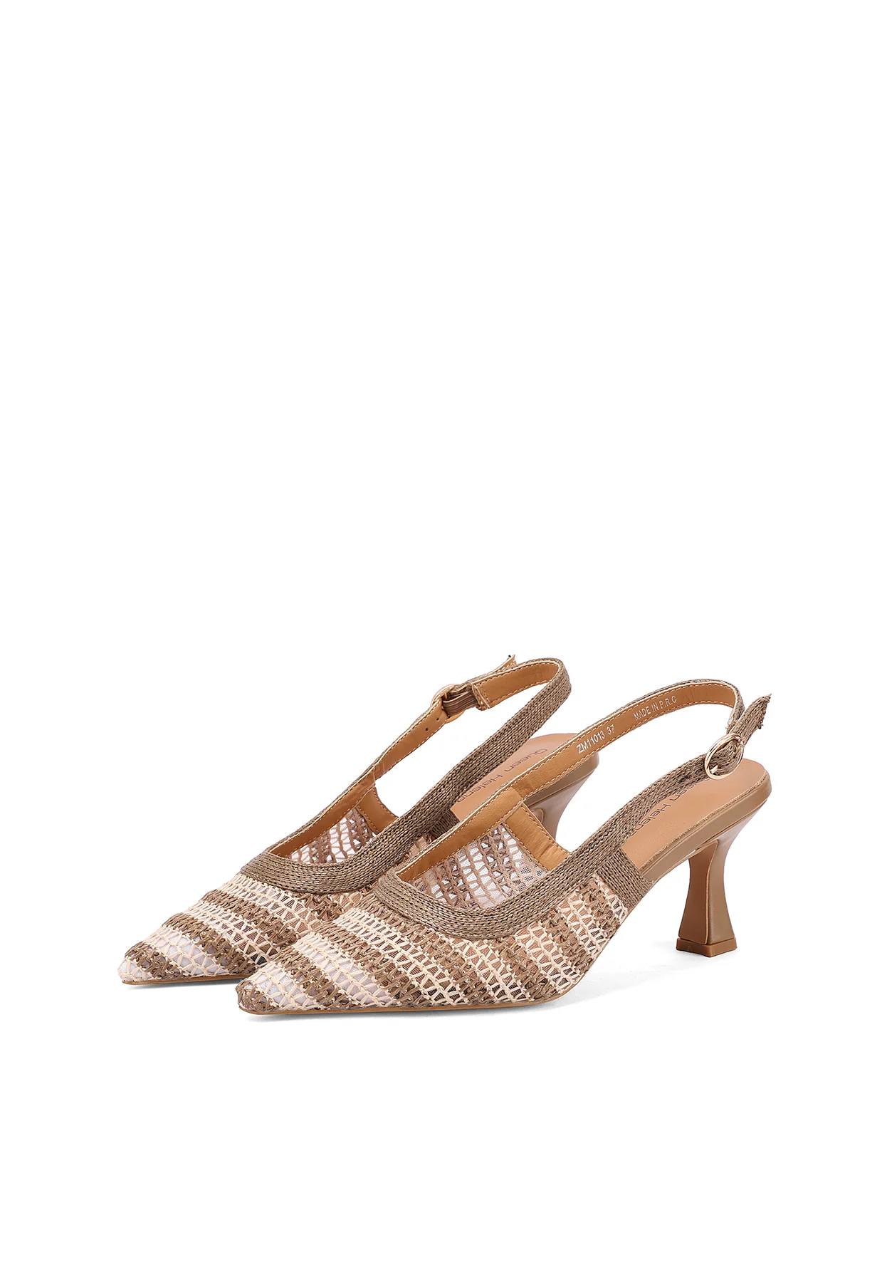 Décolleté slingback a punta con lavorazione intrecciata ZM11013 - Image 12