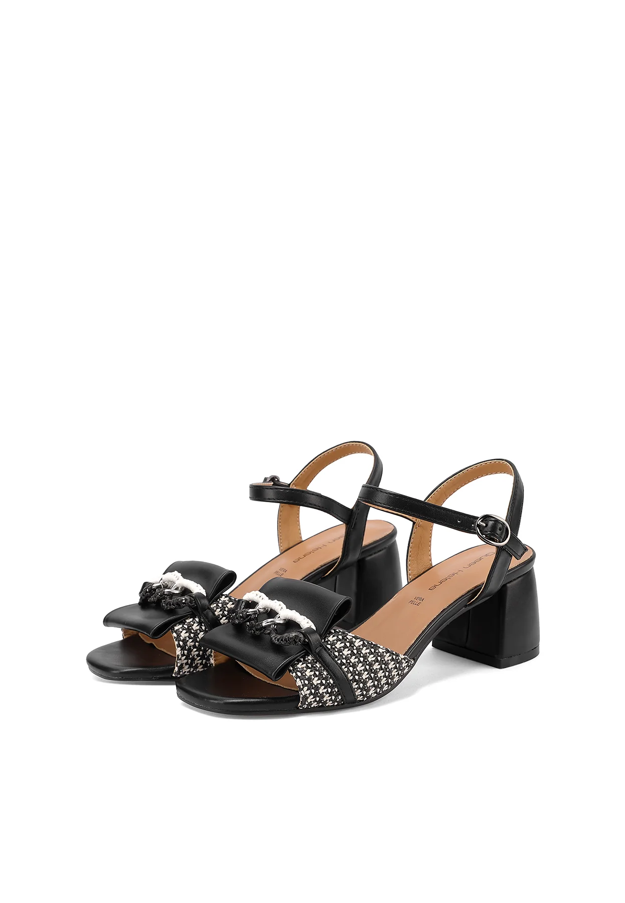Sandali donna con tacco largo e dettagli intrecciati ZM11023 - Image 12