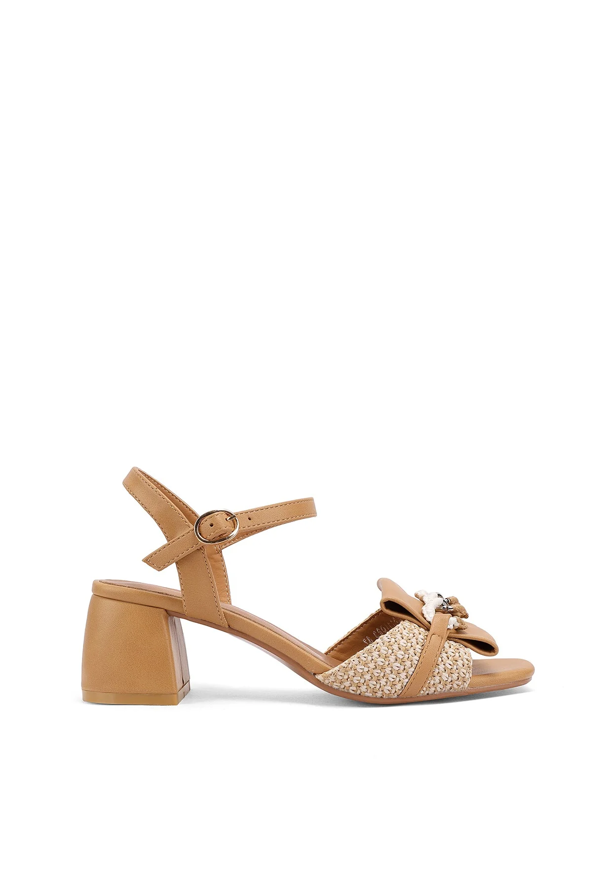 Sandali donna con tacco largo e dettagli intrecciati ZM11023 - Image 2