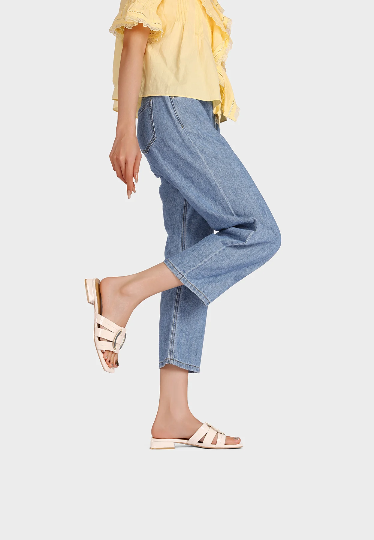Sandali donna flat con fascette eleganti ZM11040 - Image 16