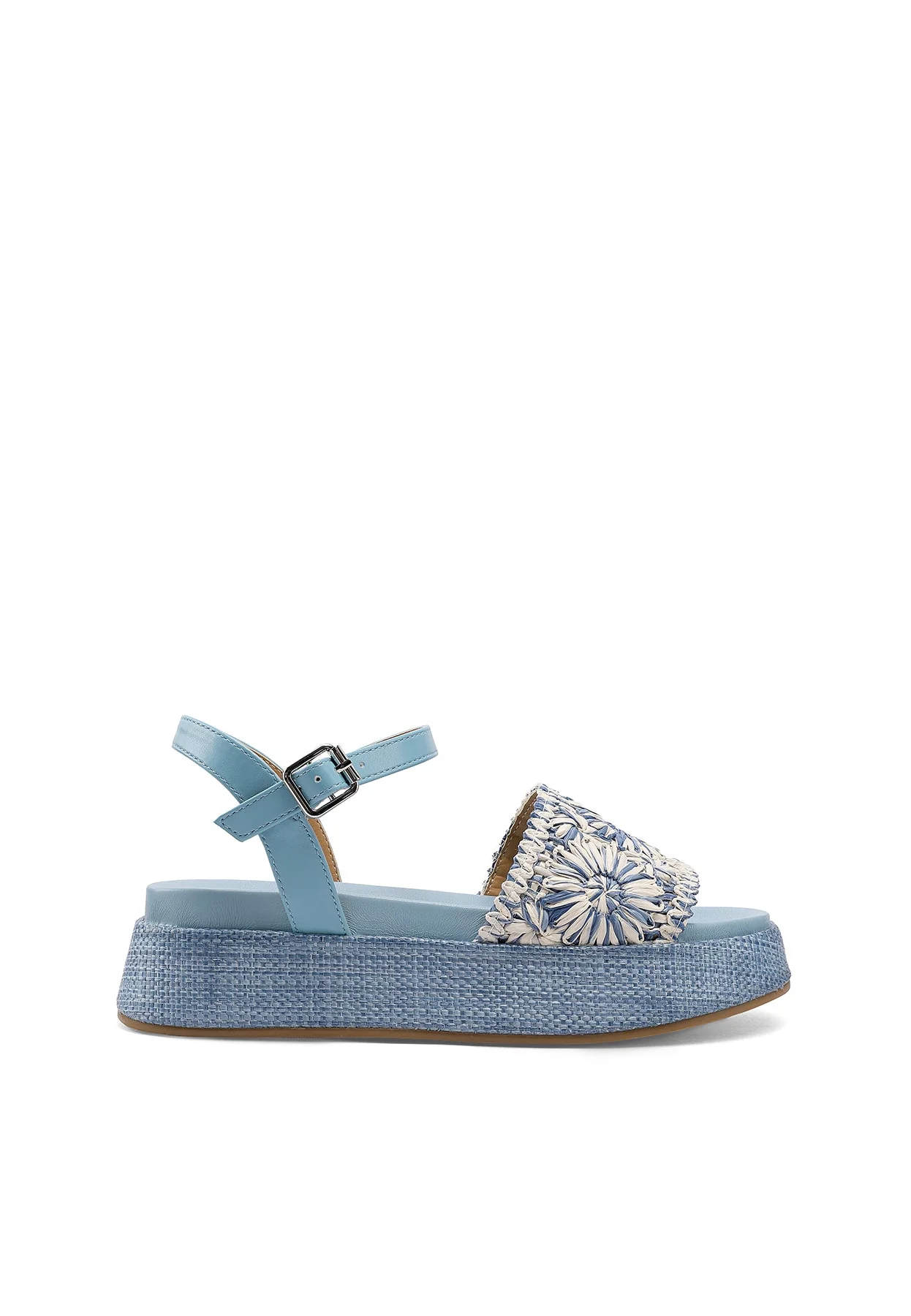 Sandali platform con fascia intrecciata effetto rafia ZM11044 - Image 10