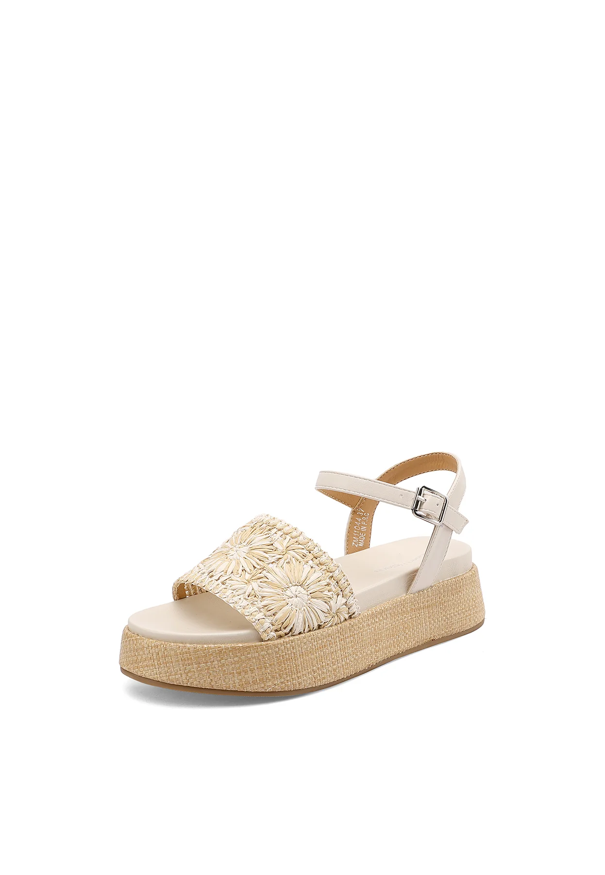 Sandali platform con fascia intrecciata effetto rafia ZM11044 - Image 3