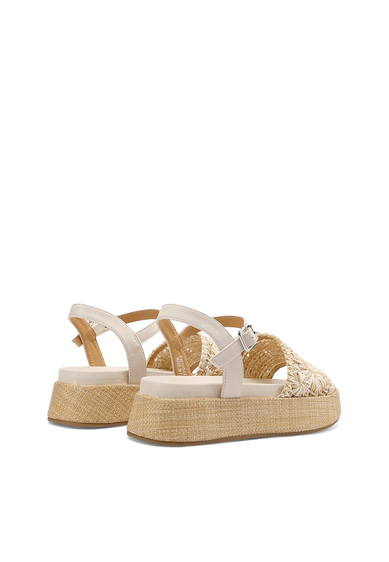 Sandali platform con fascia intrecciata effetto rafia ZM11044 - Image 5