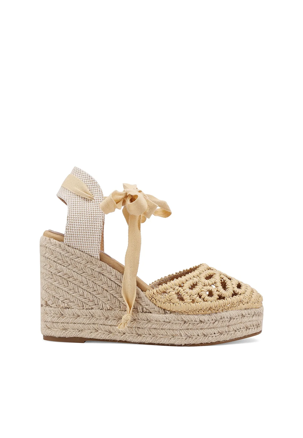 Sandali donna con zeppa in corda e lacci ZM11049 - Image 10
