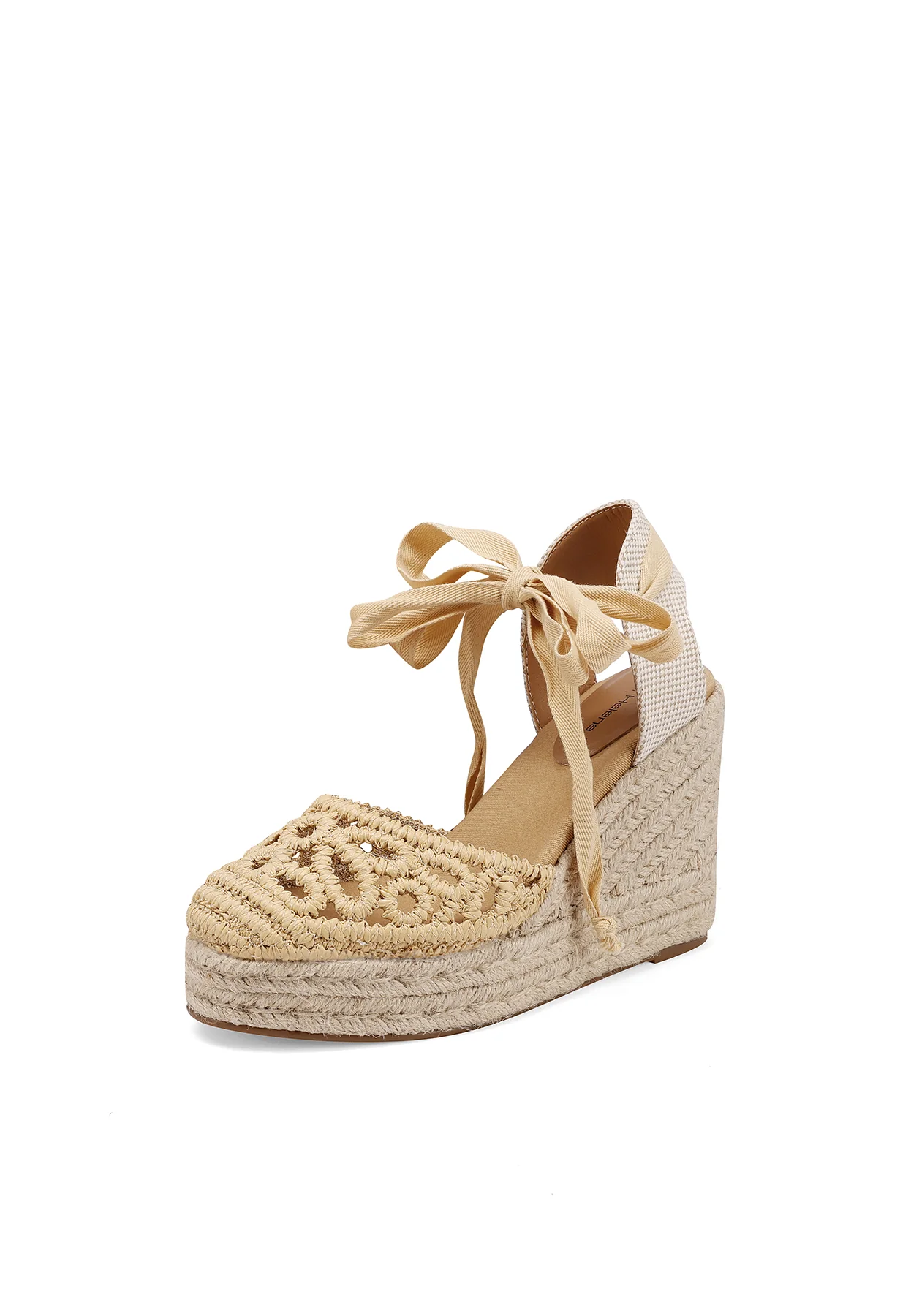 Sandali donna con zeppa in corda e lacci ZM11049 - Image 11