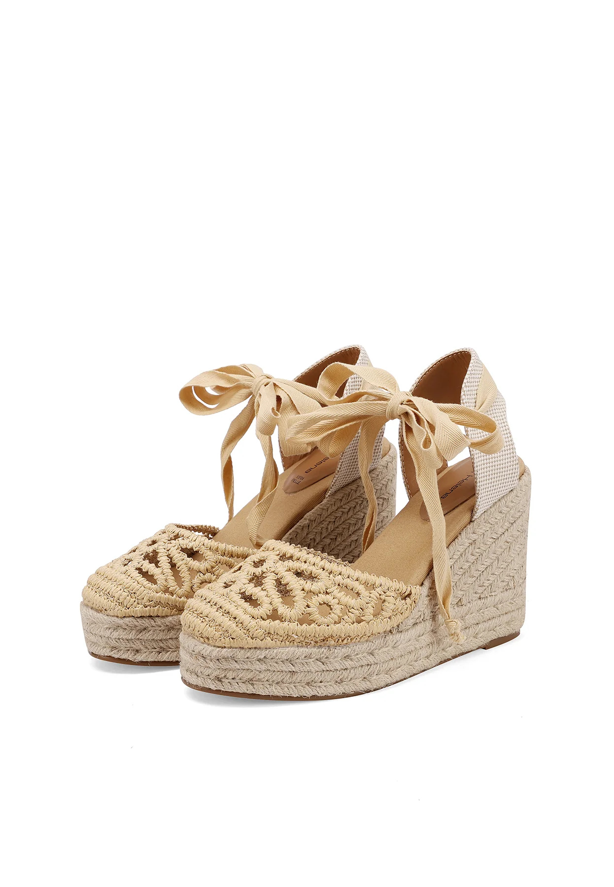Sandali donna con zeppa in corda e lacci ZM11049 - Image 12
