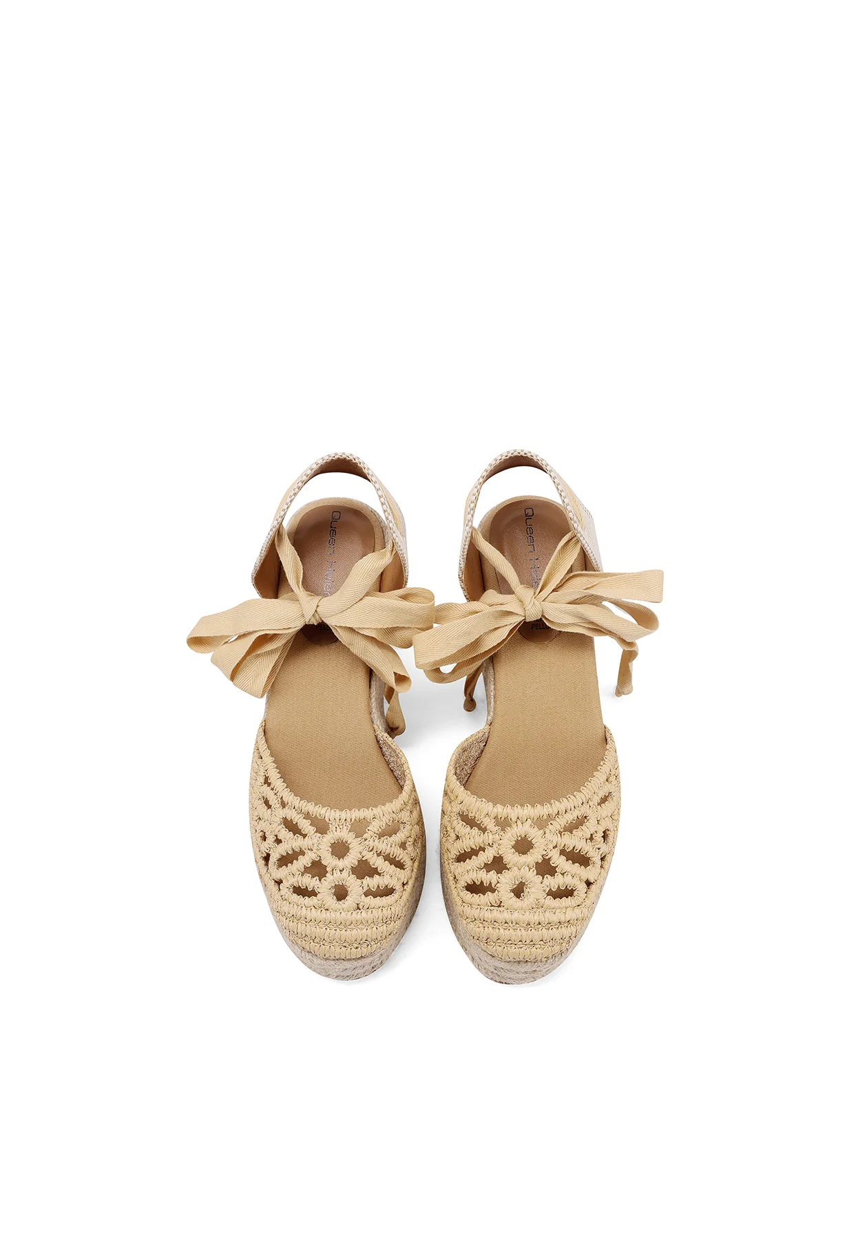 Sandali donna con zeppa in corda e lacci ZM11049 - Image 14