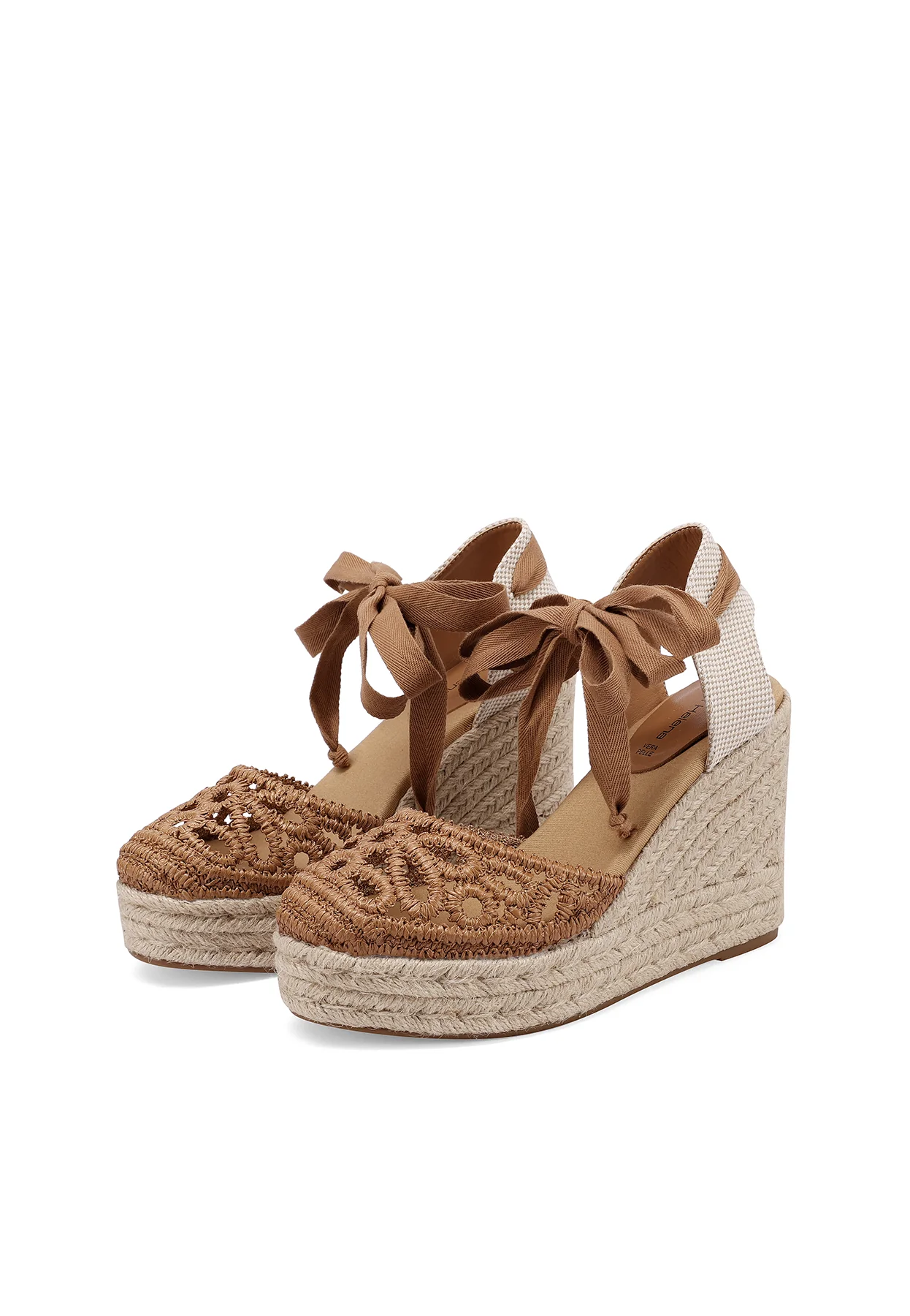 Sandali donna con zeppa in corda e lacci ZM11049 - Image 4