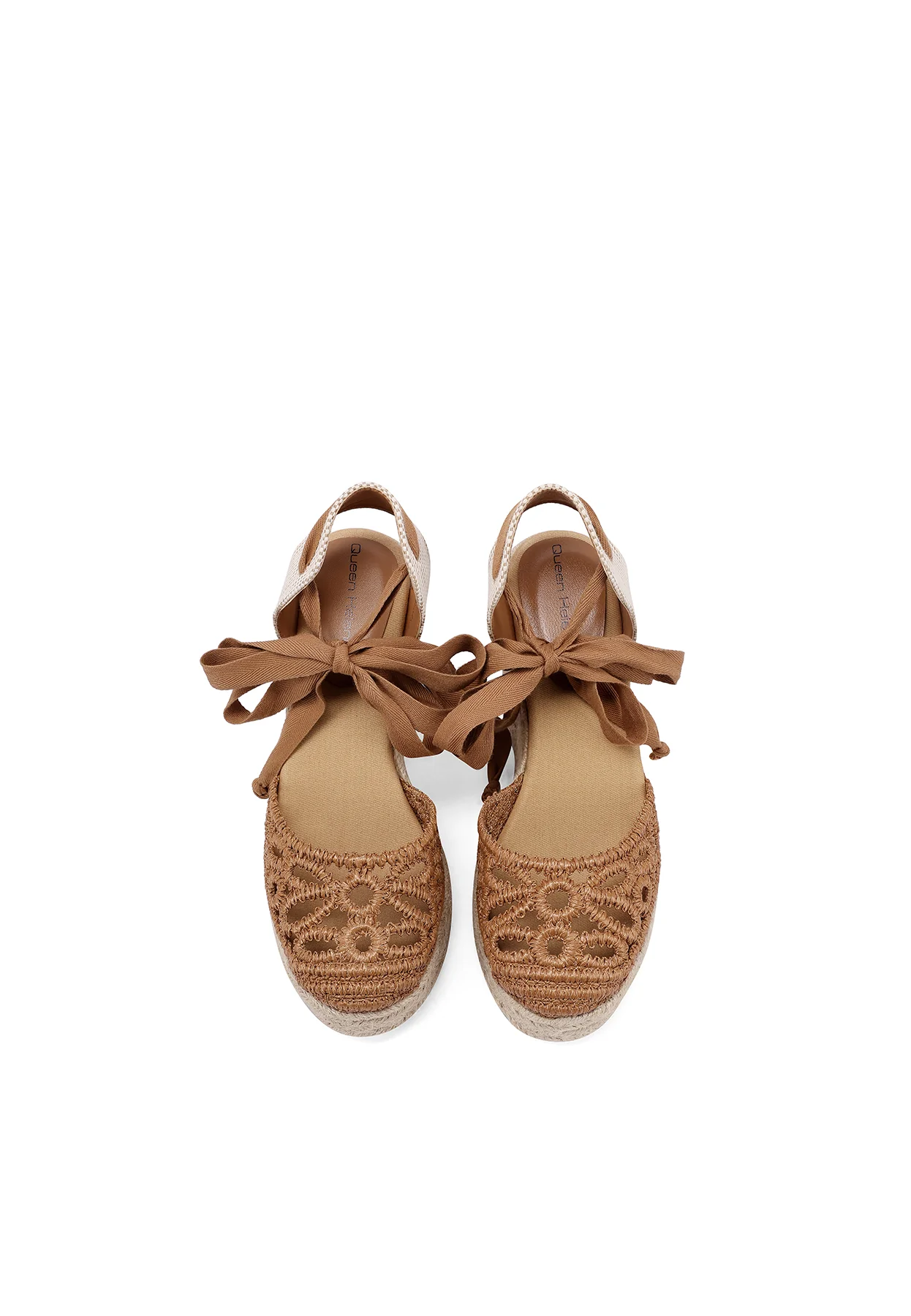 Sandali donna con zeppa in corda e lacci ZM11049 - Image 6