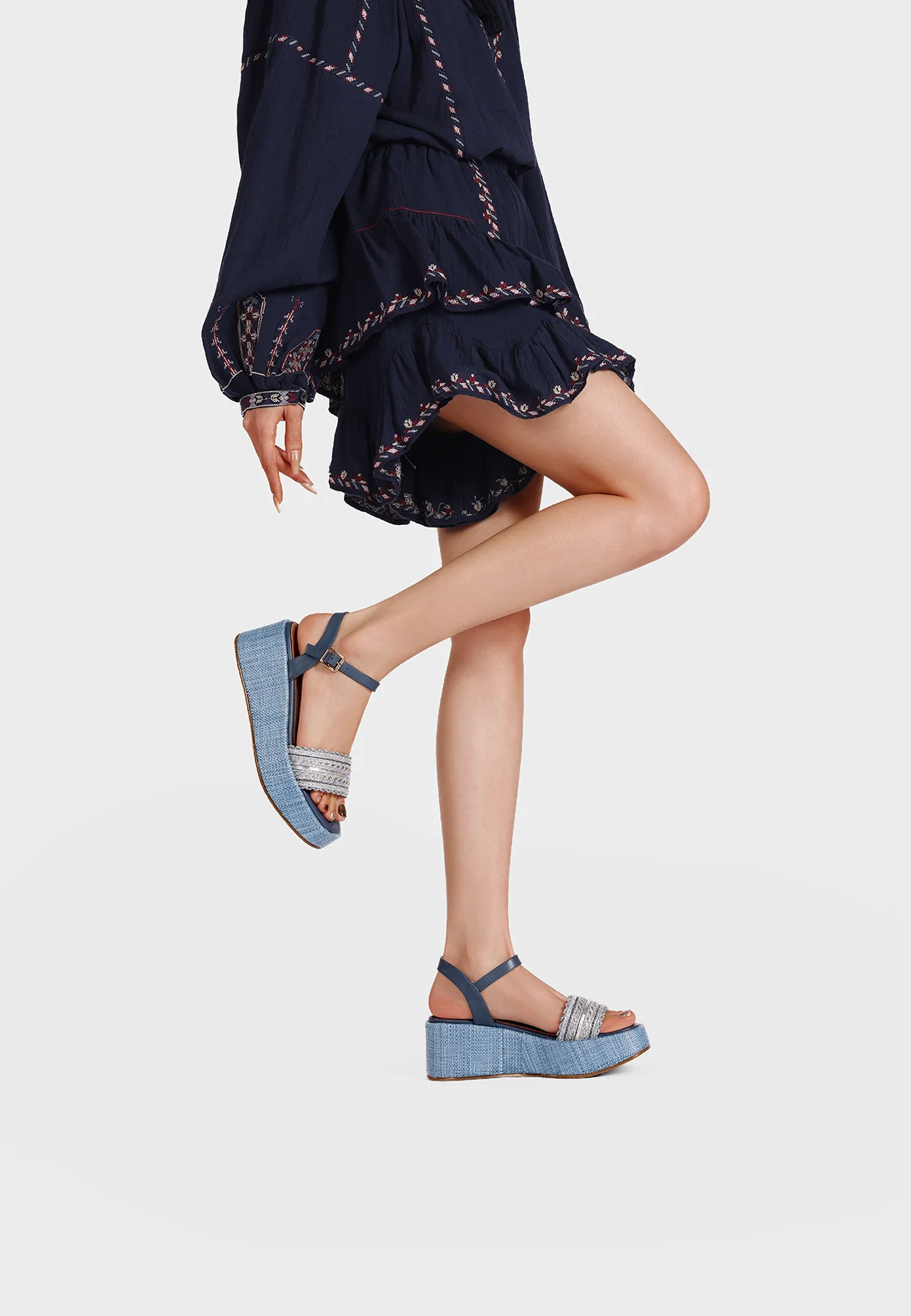 Sandali donna platform con fascia intrecciata ZM11052 - Image 8
