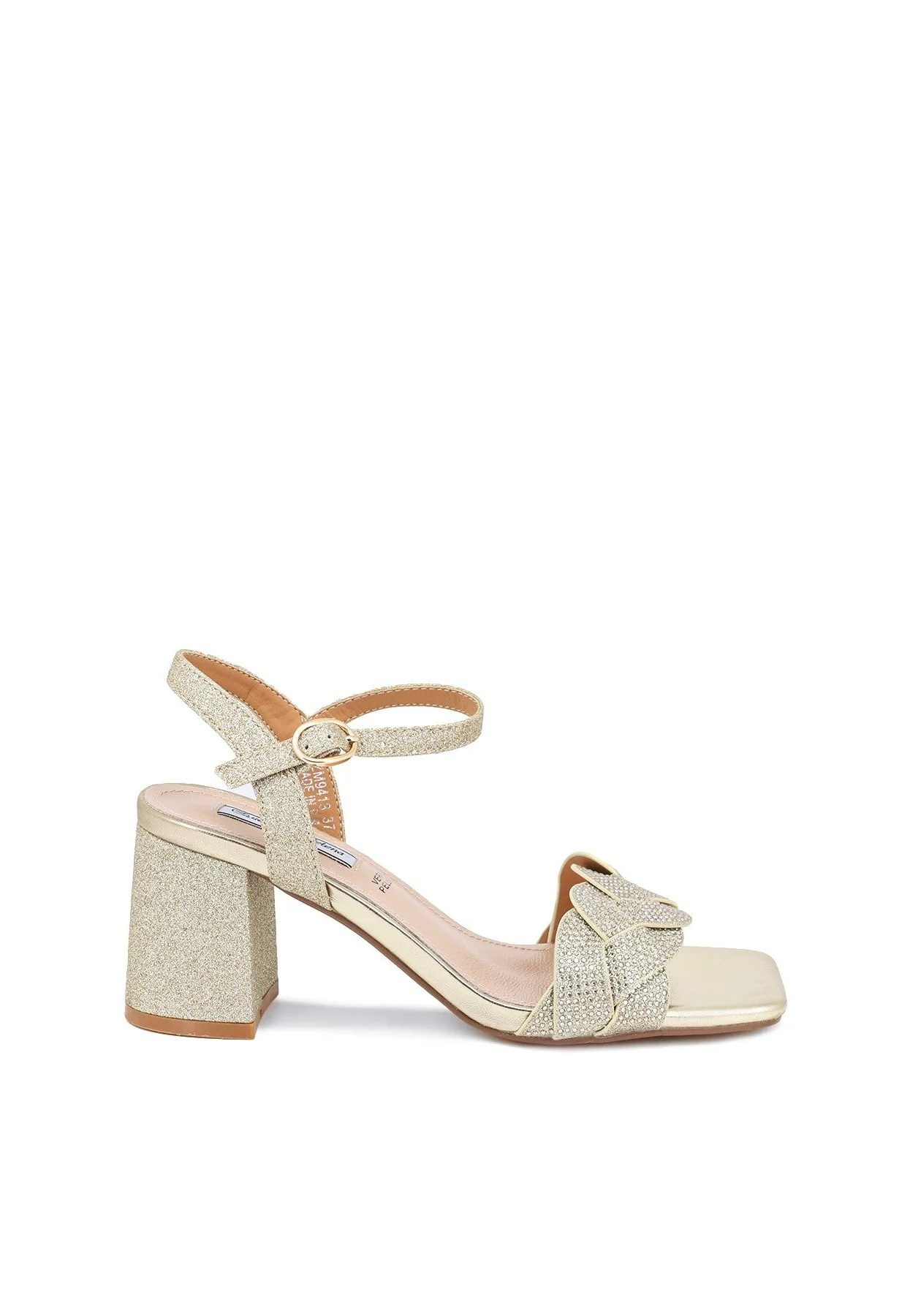 Sandali donna con intreccio strass e tacco largo ZM9413 - Image 16
