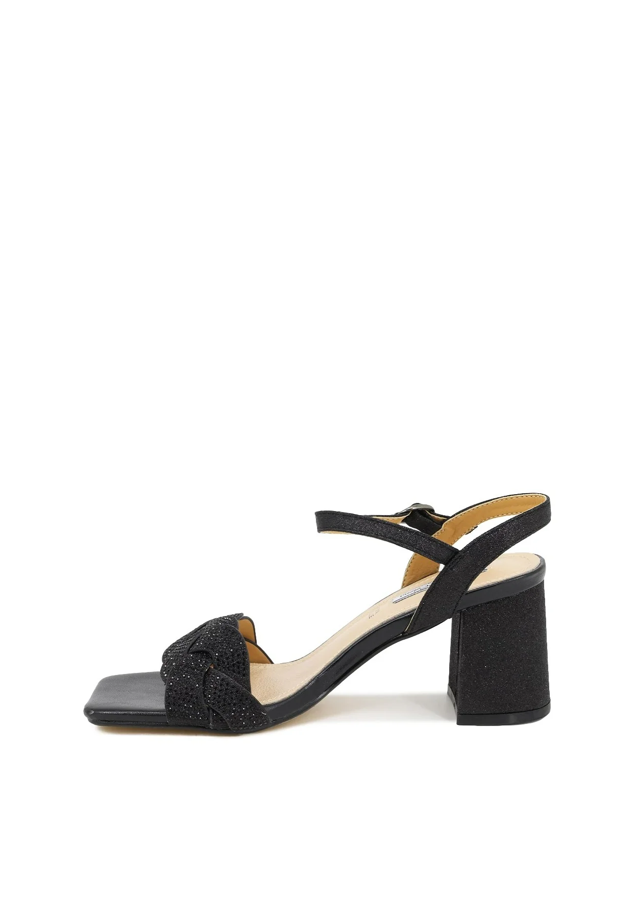 Sandali donna con intreccio strass e tacco largo ZM9413 - Image 2