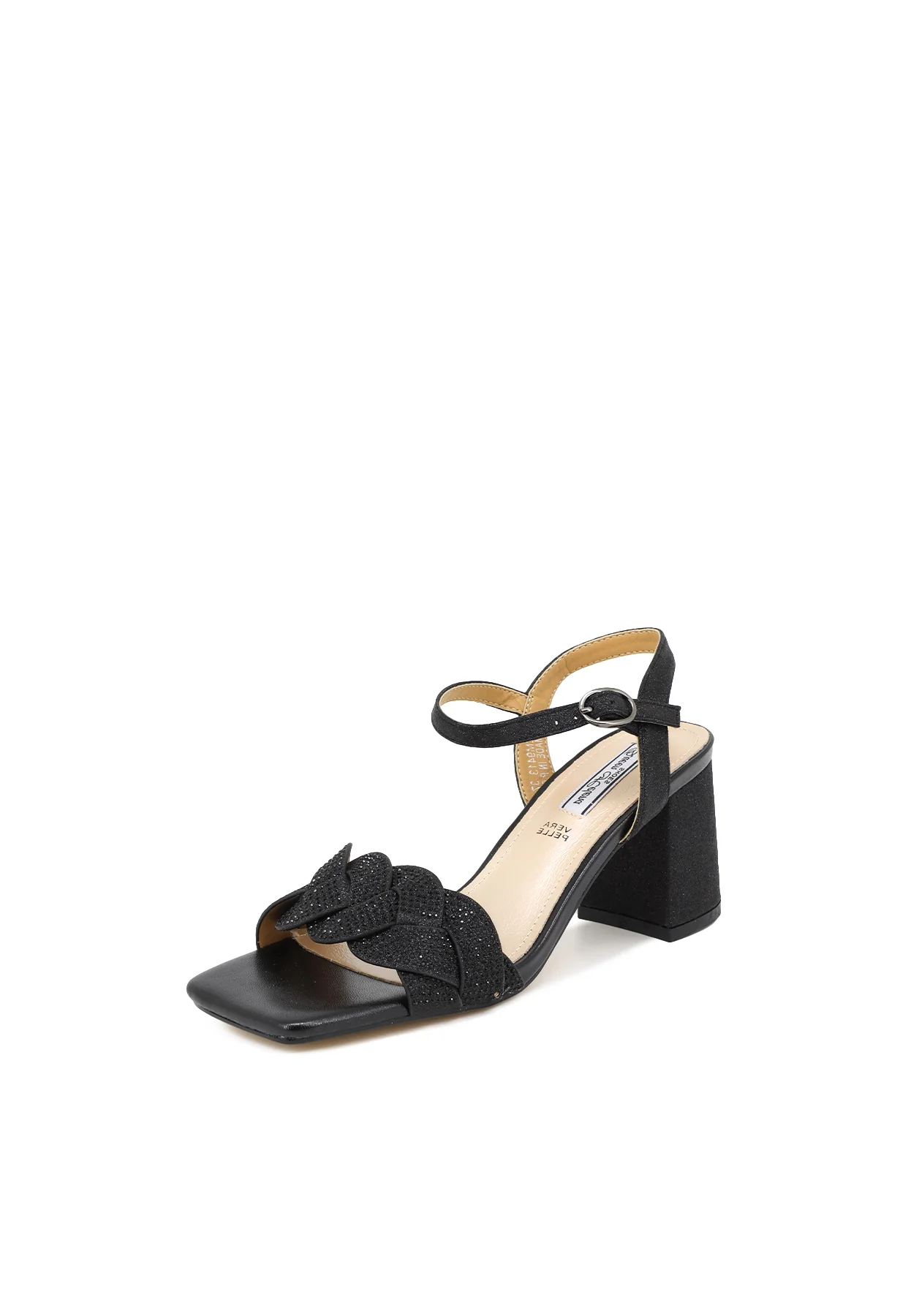 Sandali donna con intreccio strass e tacco largo ZM9413 - Image 3