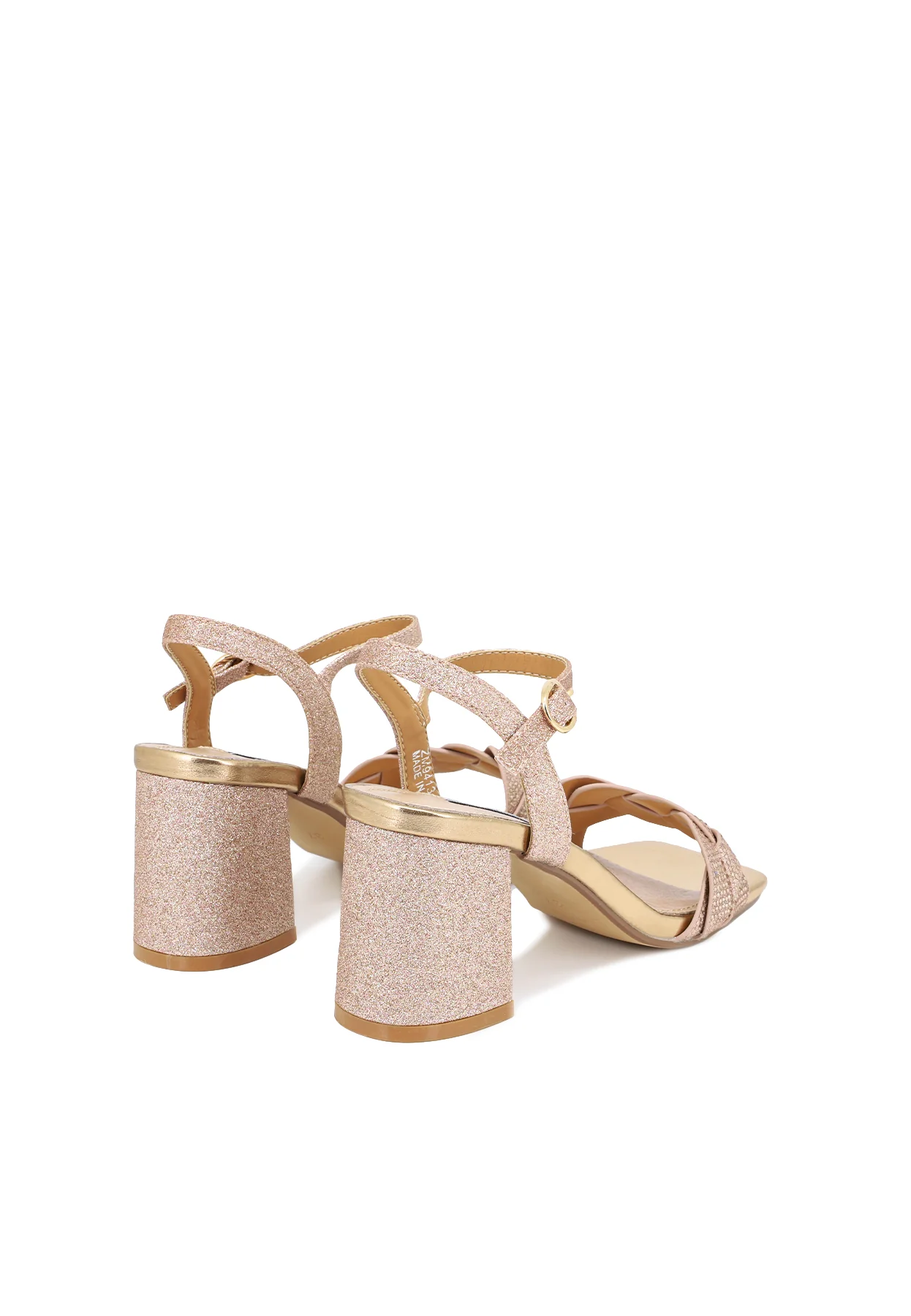 Sandali donna con intreccio strass e tacco largo ZM9413 - Image 8