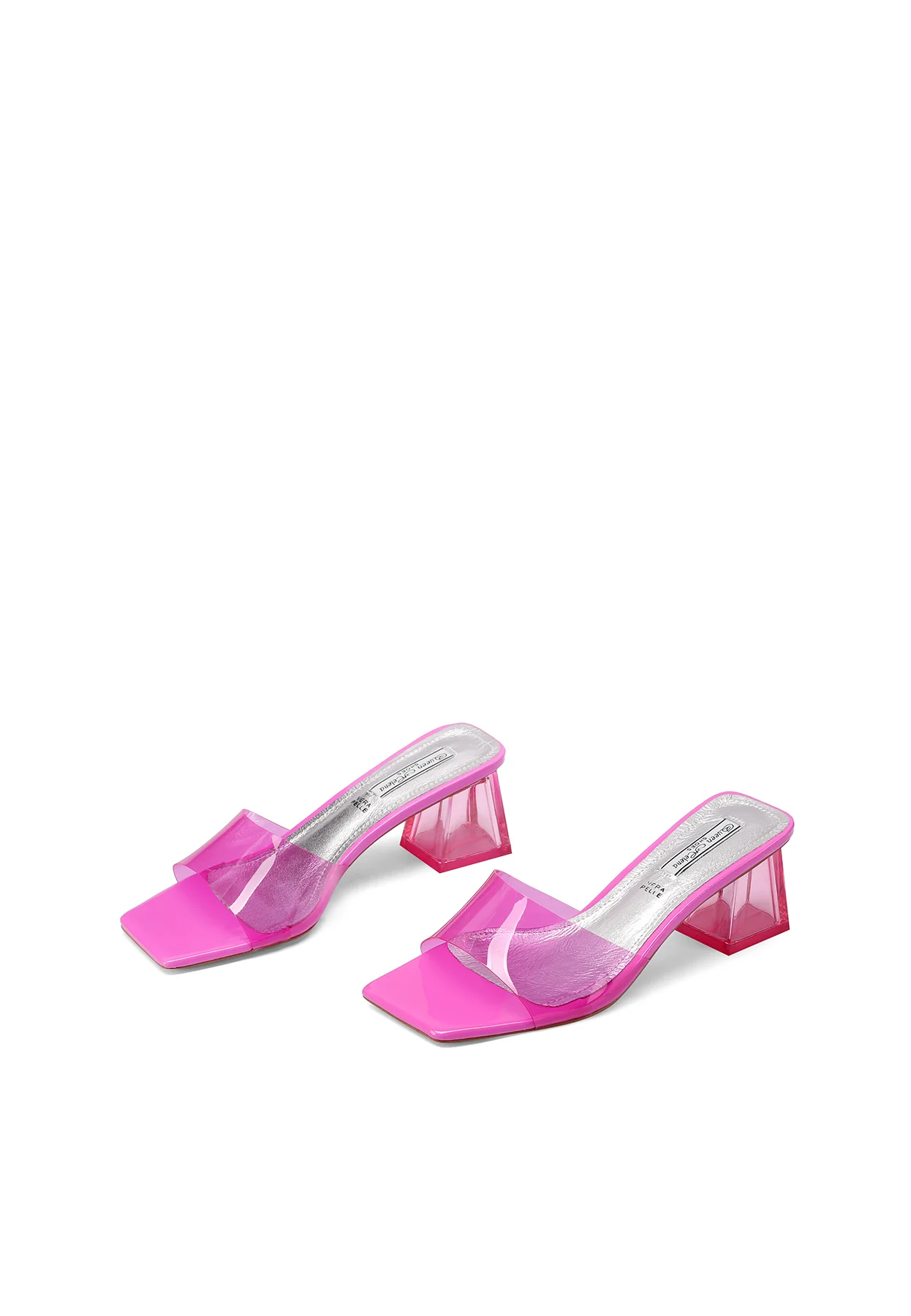 Sandali mule con tacco geometrico trasparente ZM9604 - Image 11