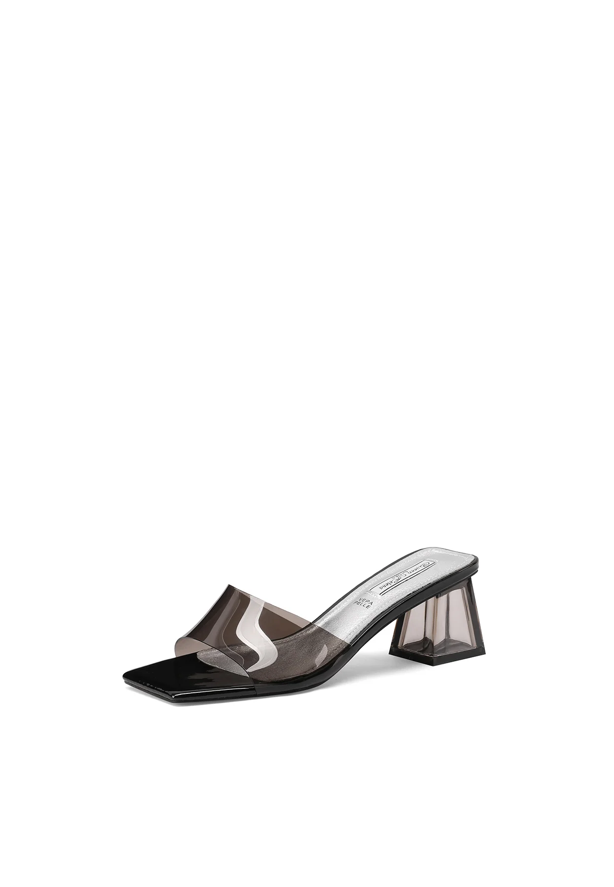 Sandali mule con tacco geometrico trasparente ZM9604 - Image 3