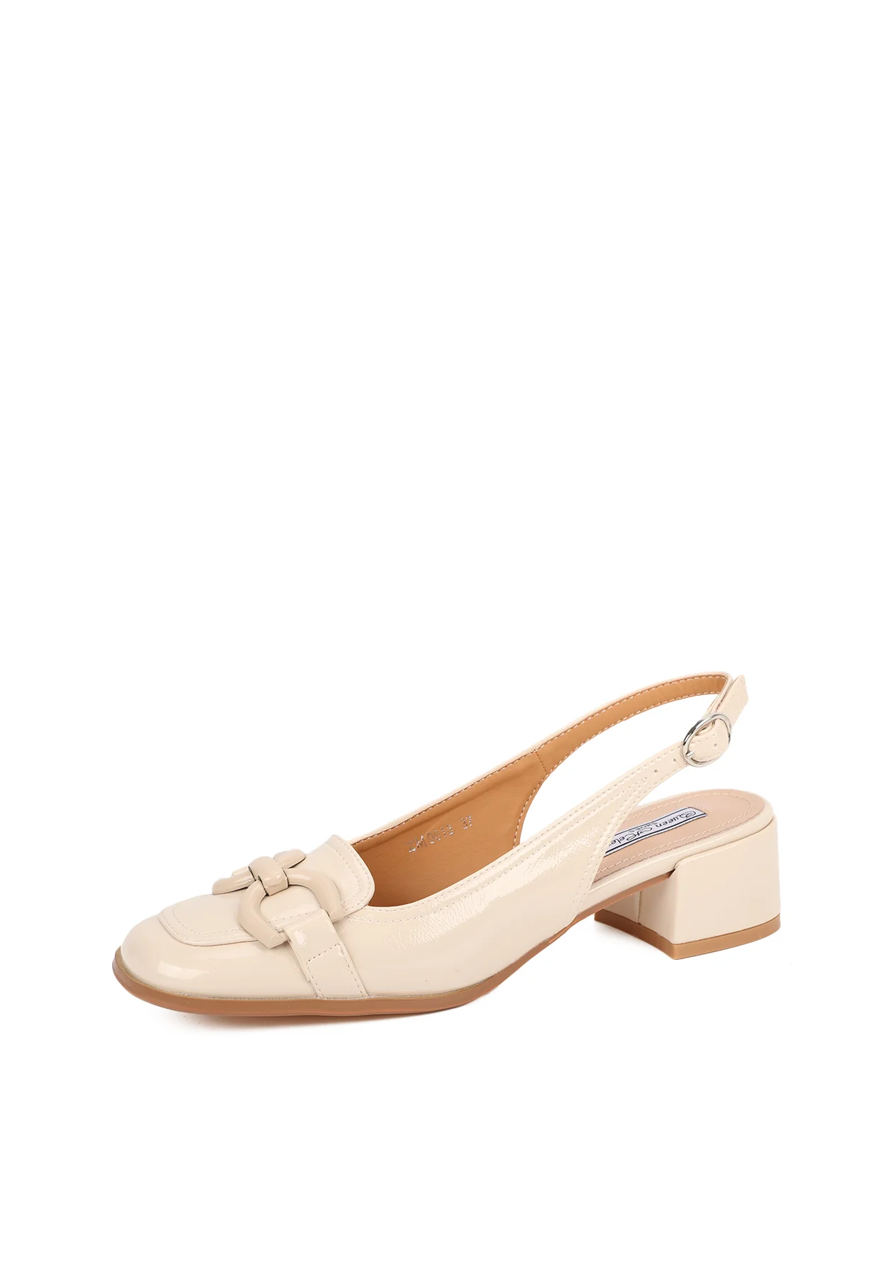 Décolleté slingback lucide con morsetto e tacco basso ZM9618 - Image 10