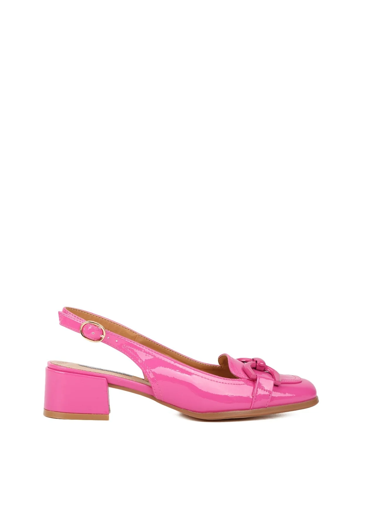Décolleté slingback lucide con morsetto e tacco basso ZM9618 - Image 2