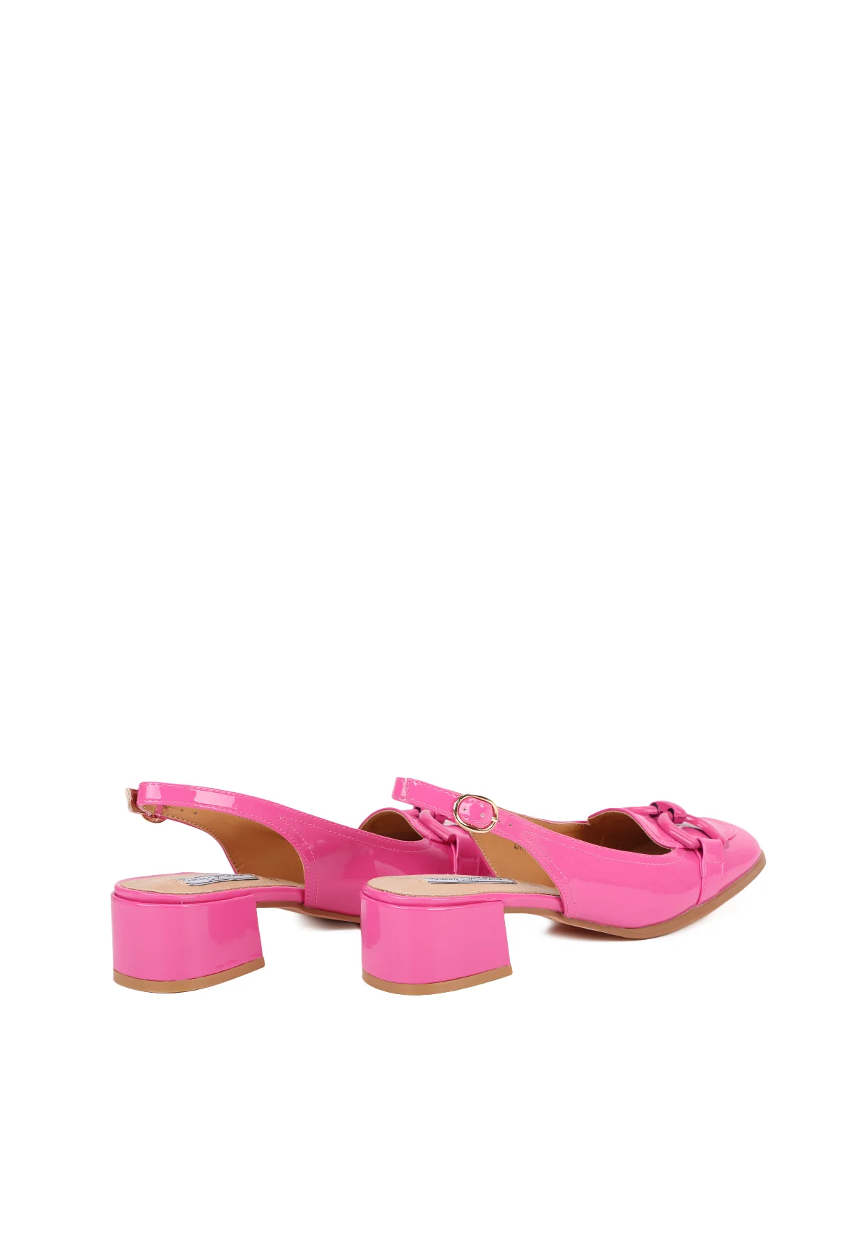 Décolleté slingback lucide con morsetto e tacco basso ZM9618 - Image 5