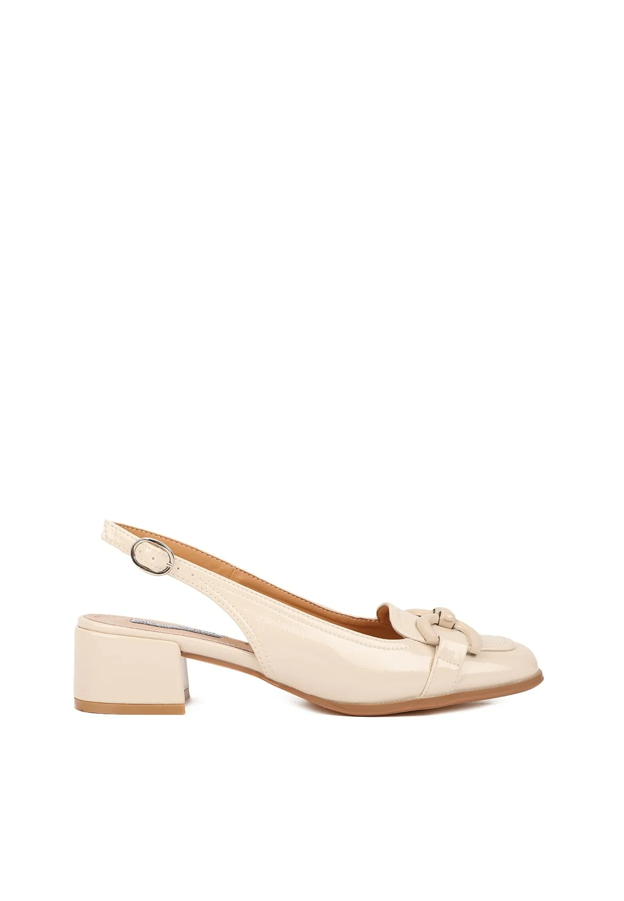Décolleté slingback lucide con morsetto e tacco basso ZM9618 - Image 9
