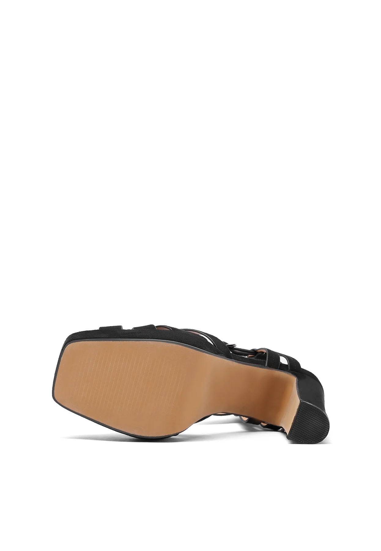 Sandali platform neri con fasce incrociate e tacco alto ZM9620 - Image 6