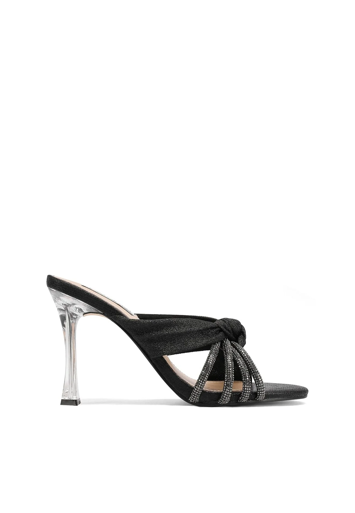 Sandali mule eleganti con strass e tacco trasparente ZM9634 - Image 2