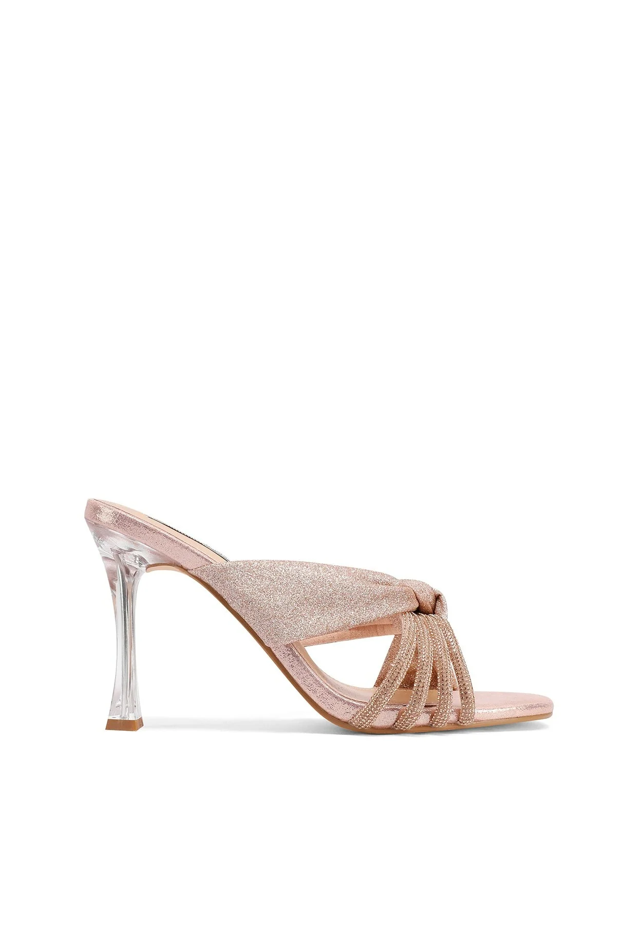 Sandali mule eleganti con strass e tacco trasparente ZM9634 - Image 9