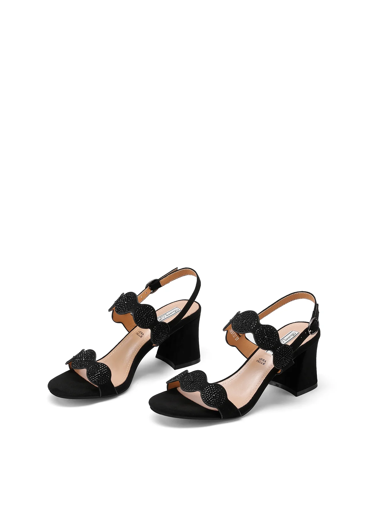 Sandali eleganti con dettagli gioiello e tacco largo ZM9637 - Image 4