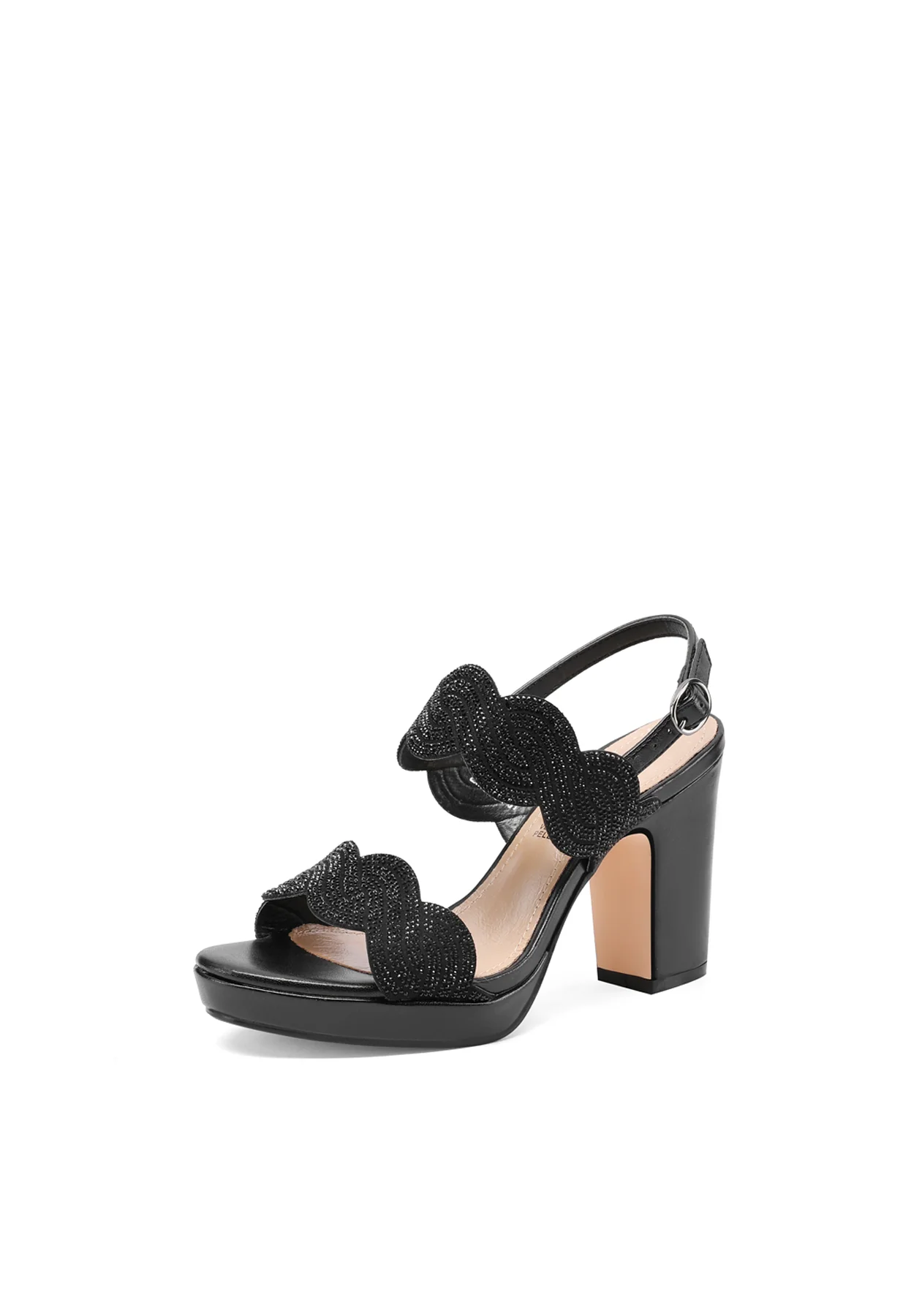 Sandali gioiello con strass ondulati e tacco largo ZM9655 - Image 10