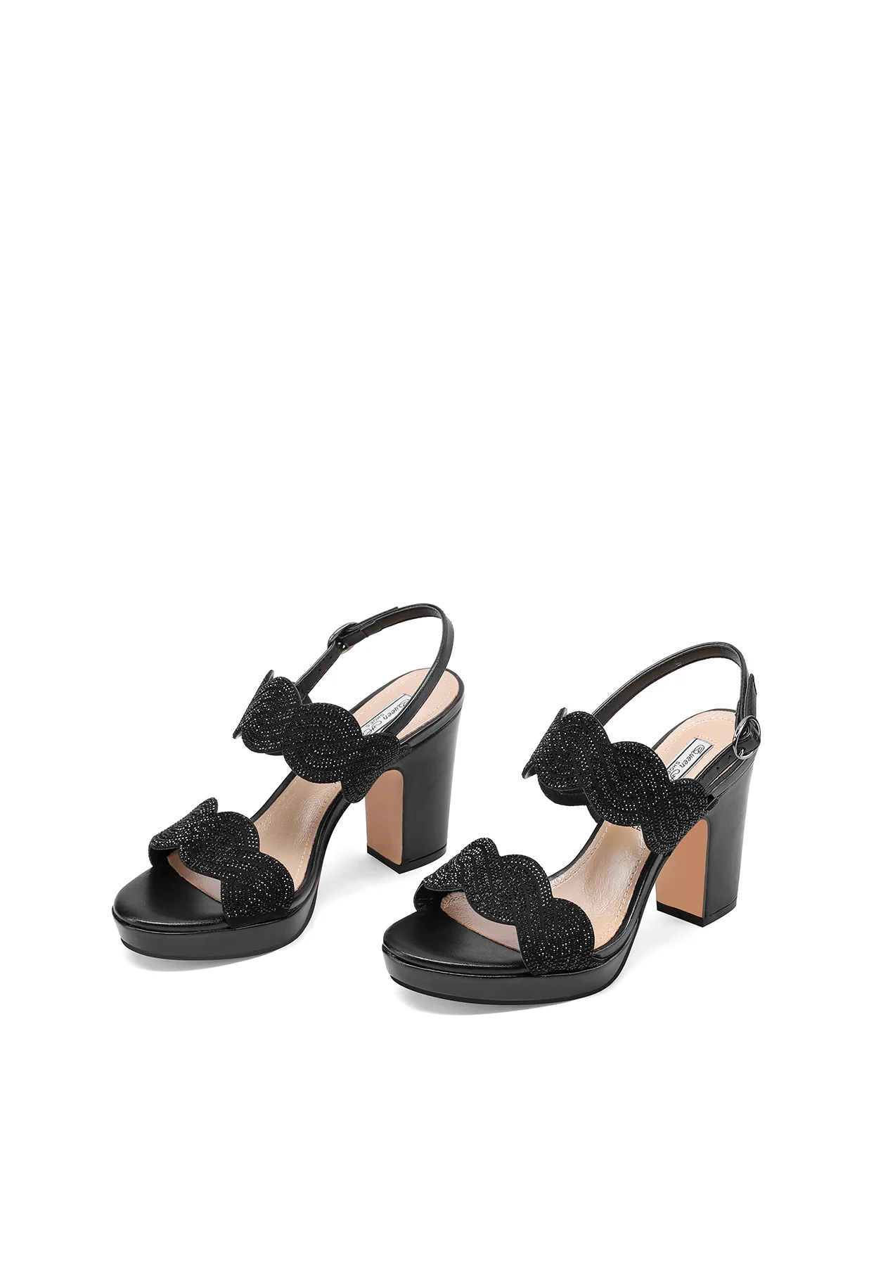 Sandali gioiello con strass ondulati e tacco largo ZM9655 - Image 11
