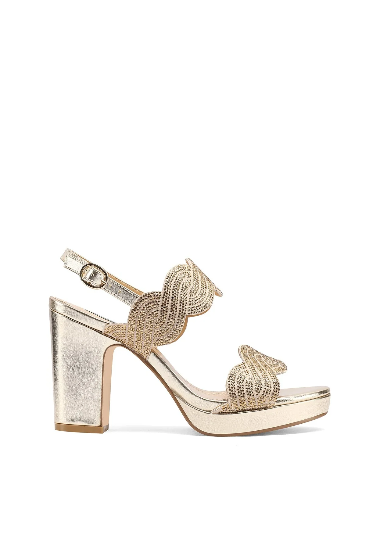 Sandali gioiello con strass ondulati e tacco largo ZM9655 - Image 16