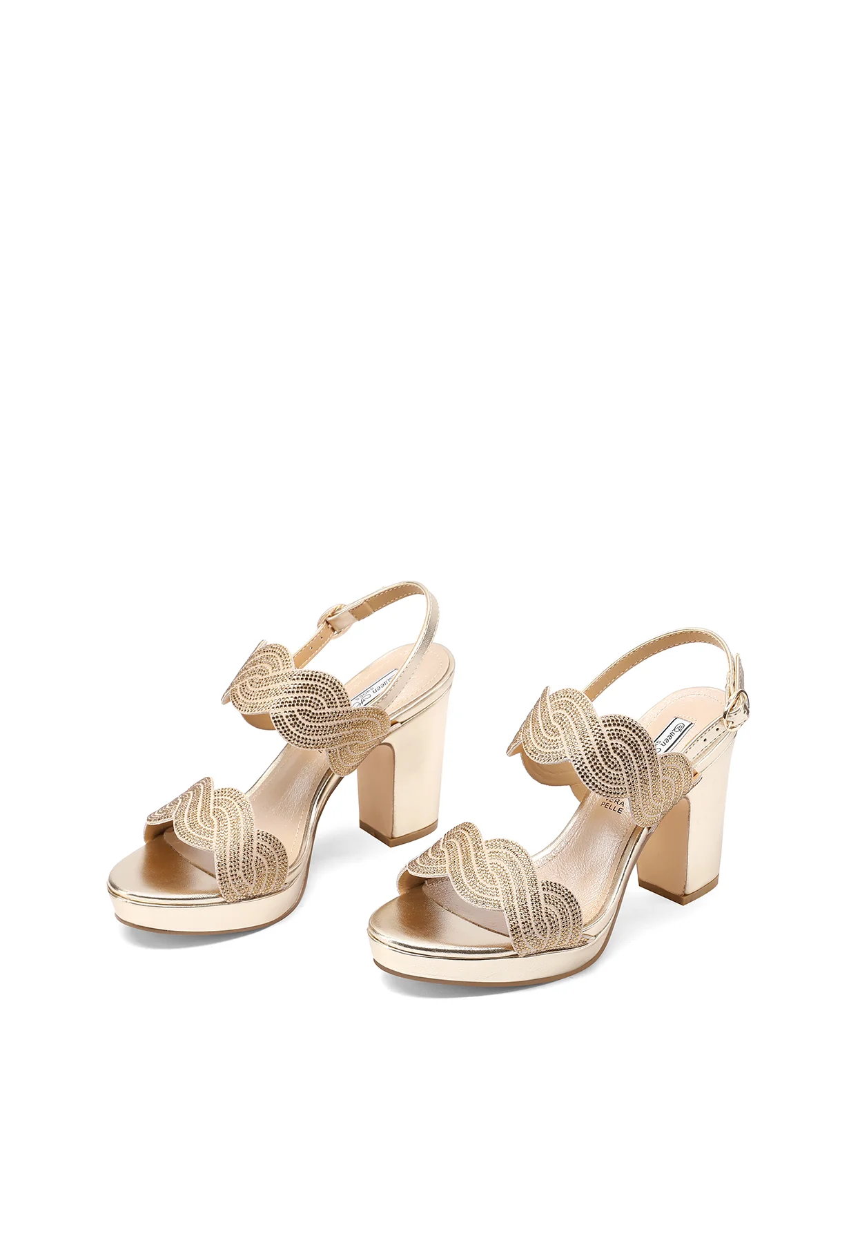 Sandali gioiello con strass ondulati e tacco largo ZM9655 - Image 18