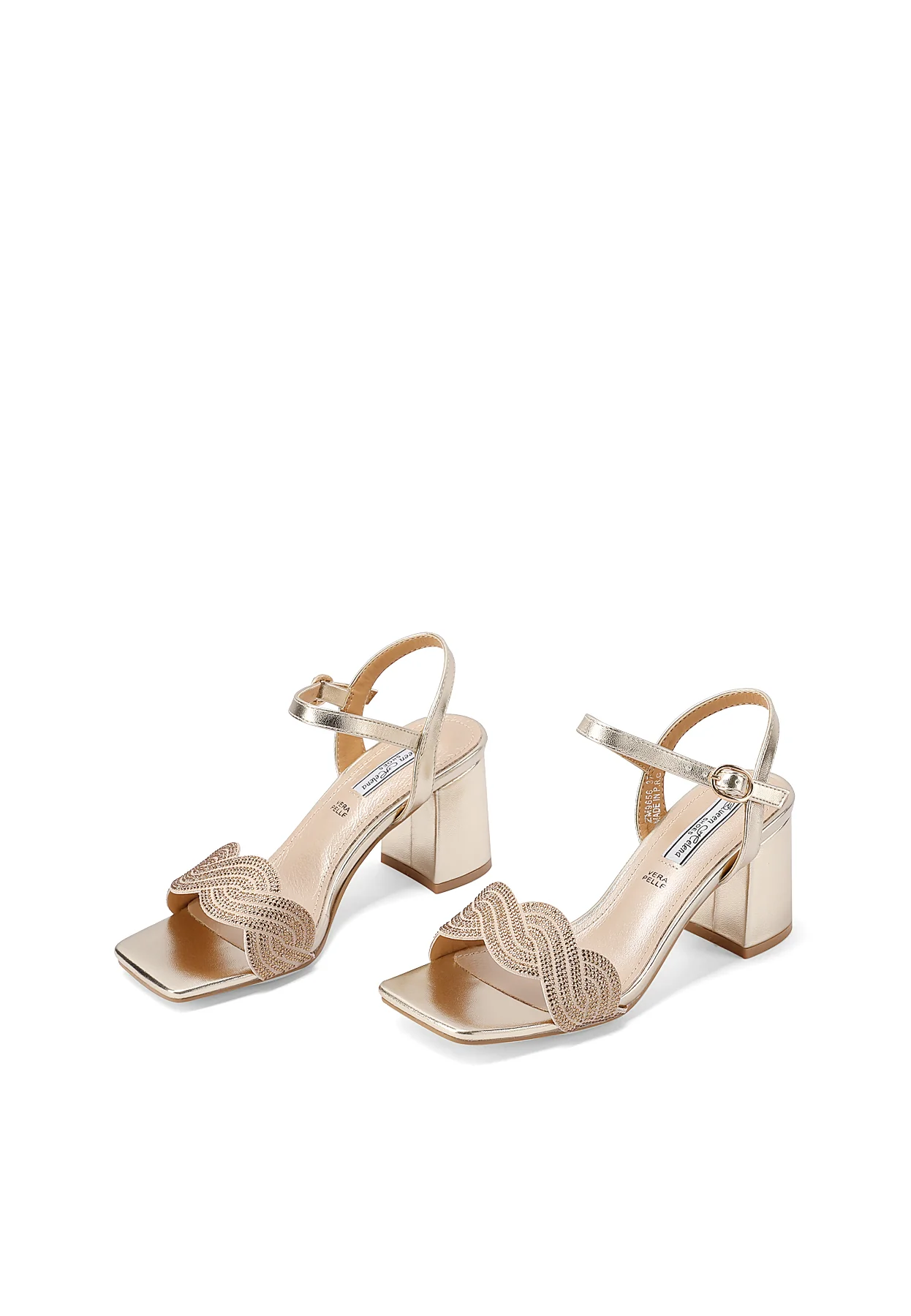 Sandali eleganti con dettagli gioiello e tacco largo ZM9656 - Image 12