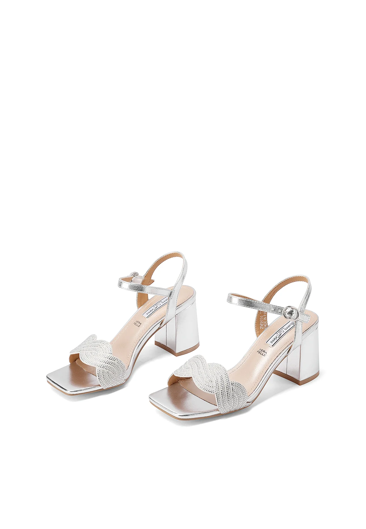 Sandali eleganti con dettagli gioiello e tacco largo ZM9656 - Image 4