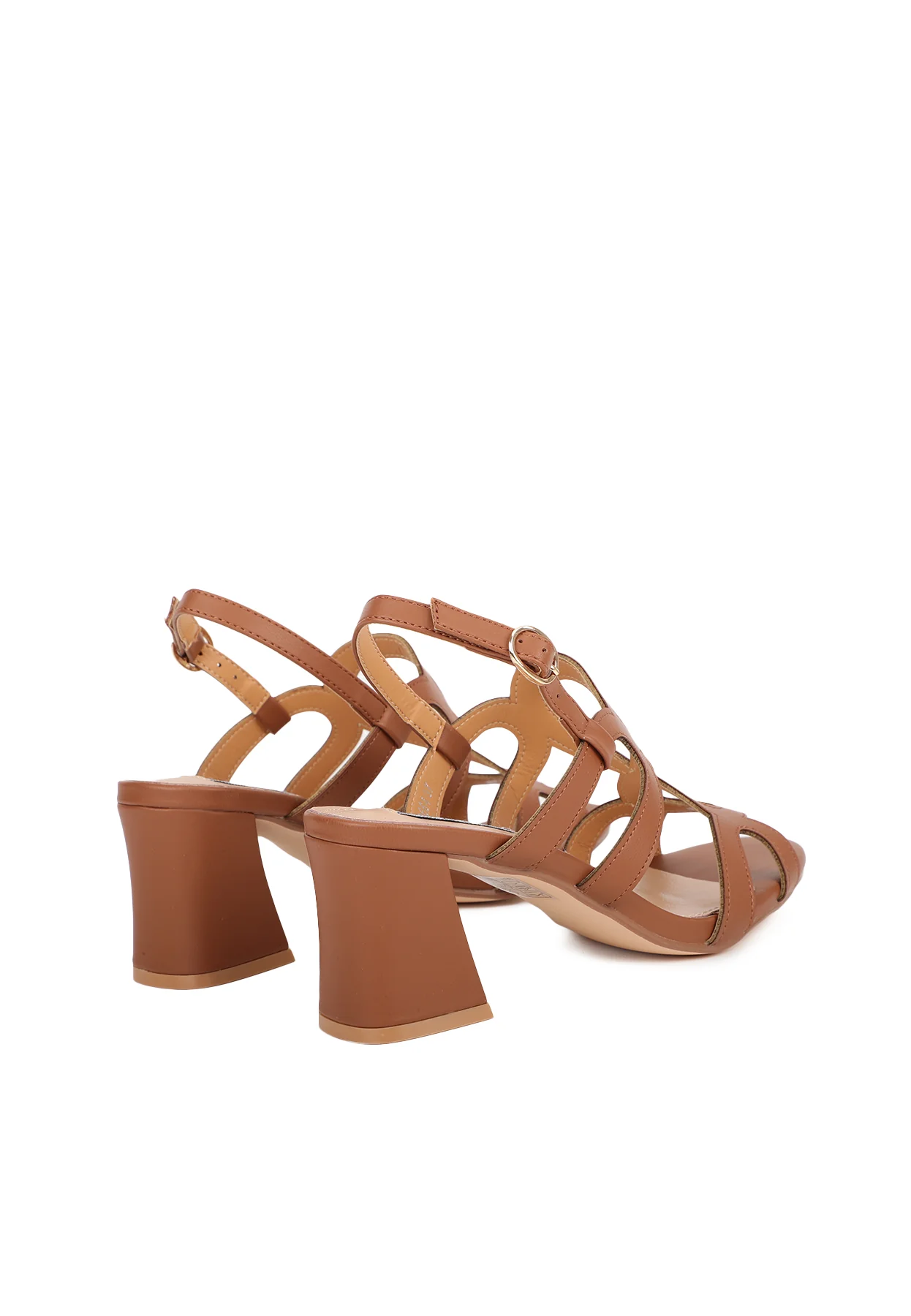 Sandali con fasce geometriche e tacco largo ZM9664 - Image 12