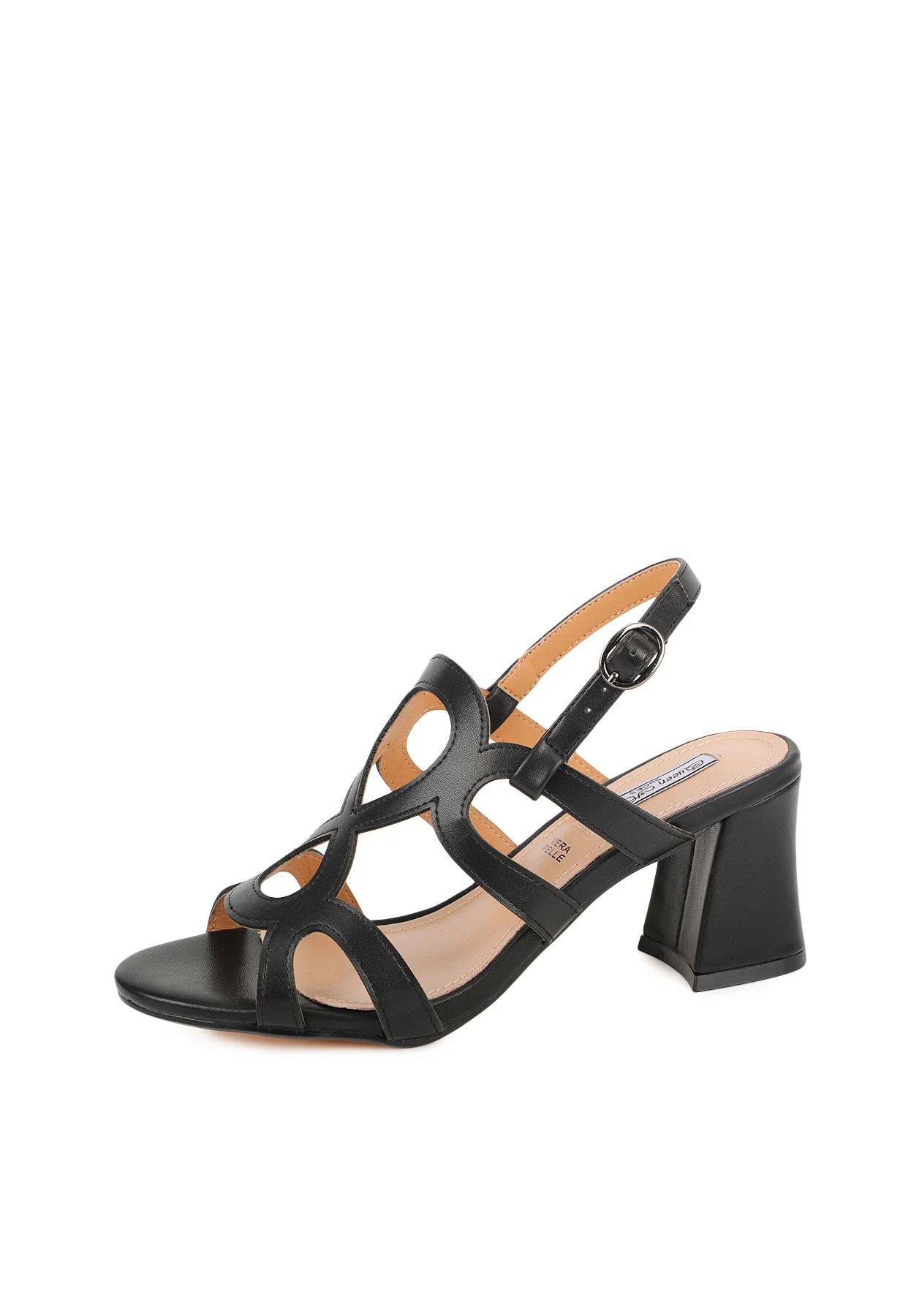Sandali con fasce geometriche e tacco largo ZM9664 - Image 3