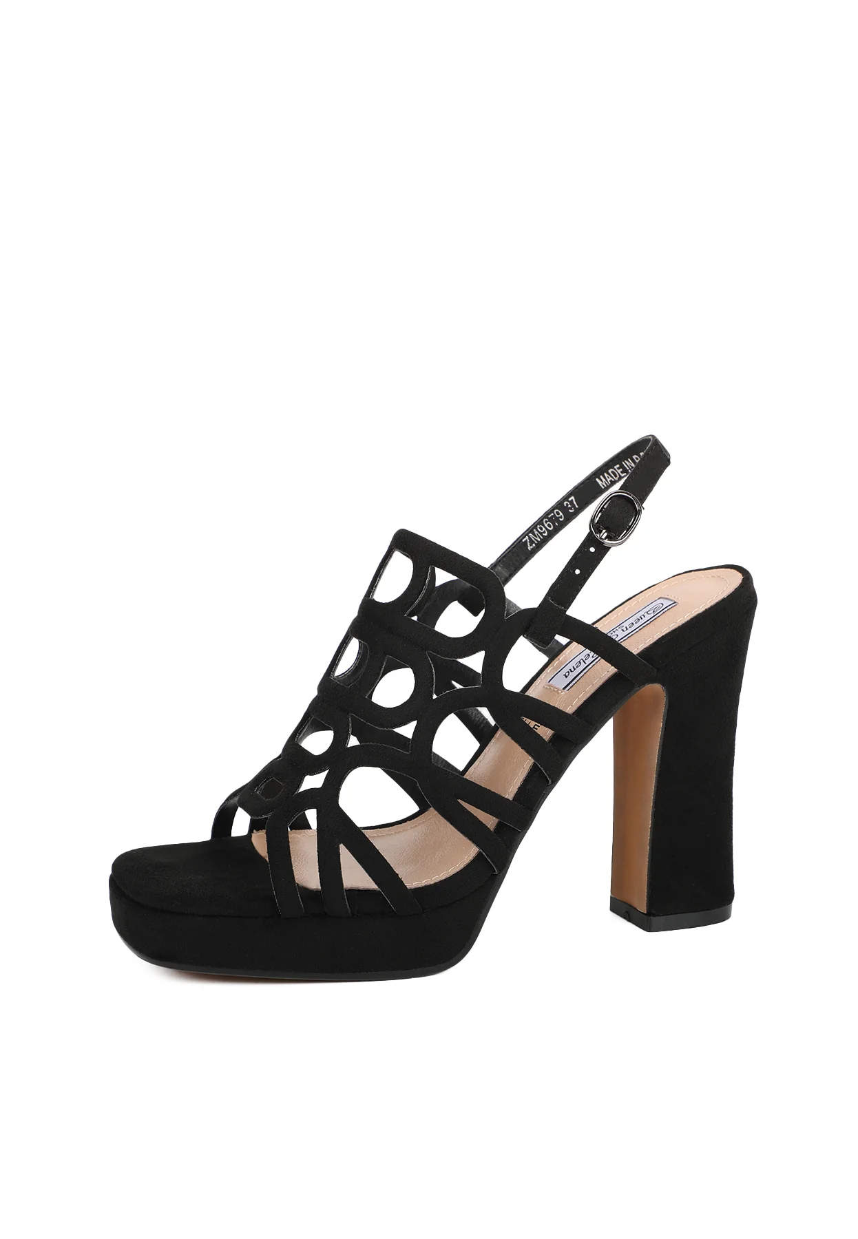 Sandali cut-out neri con platform e tacco alto ZM9679 - Image 3