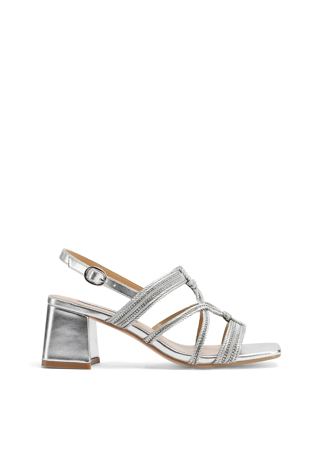 Sandali neri con cinturini incrociati e strass ZM9692 - Image 9